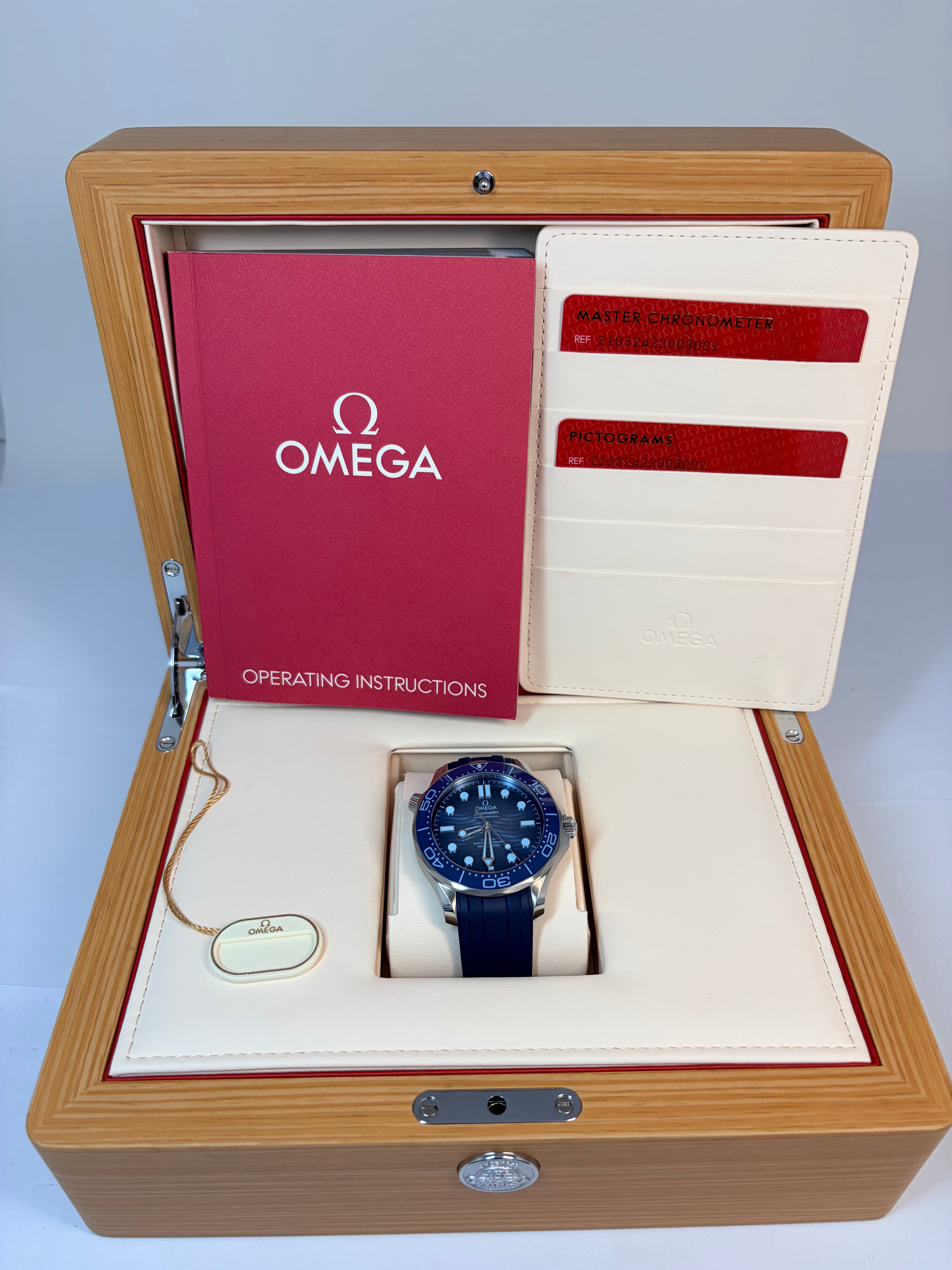 Omega Seamaster Diver 300M Co-Axial Master Chronometer Summer Blue Stainless Steel Men's Watch