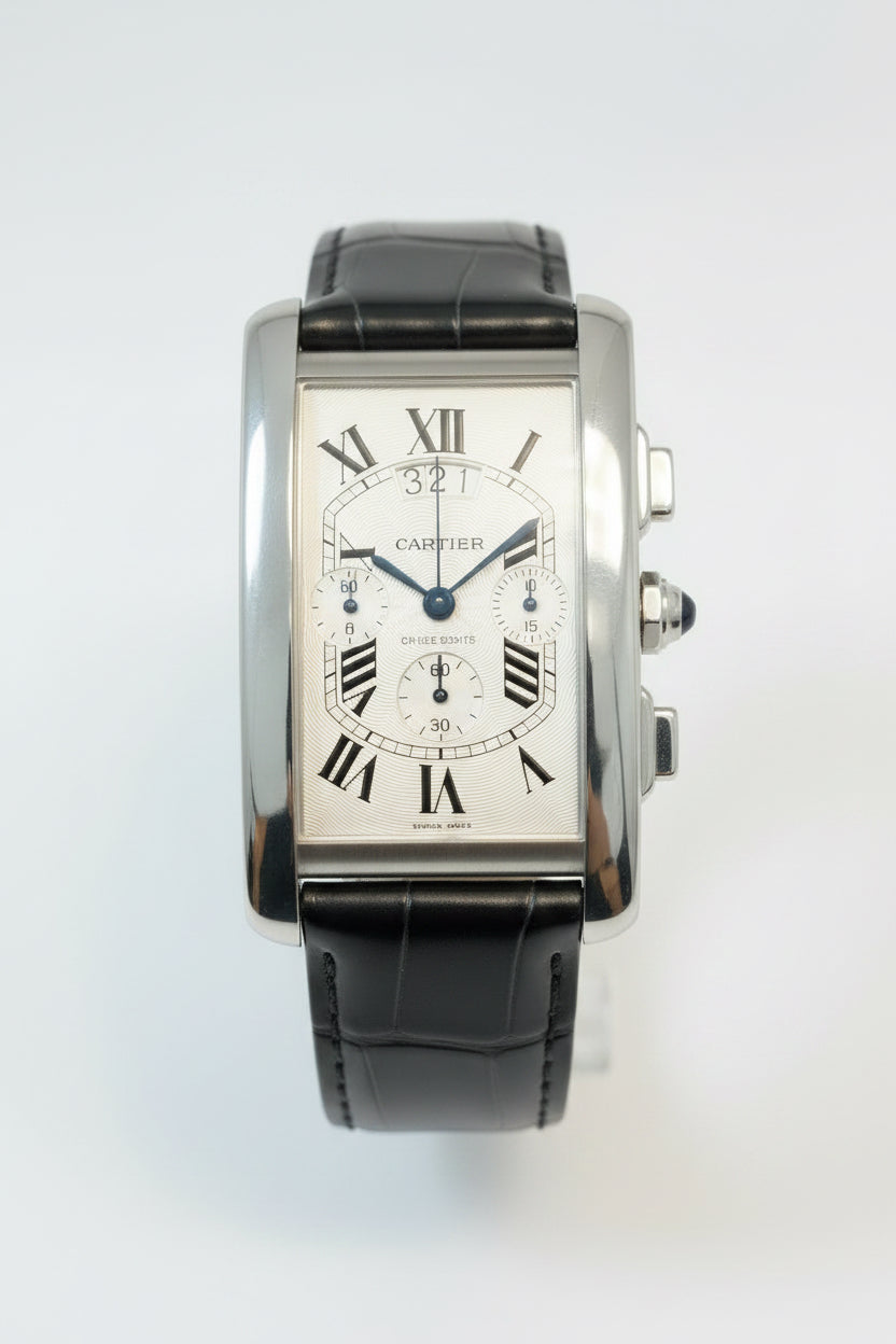Cartier Tank Américaine XL Chronograph 18K White Gold Men’s Watch