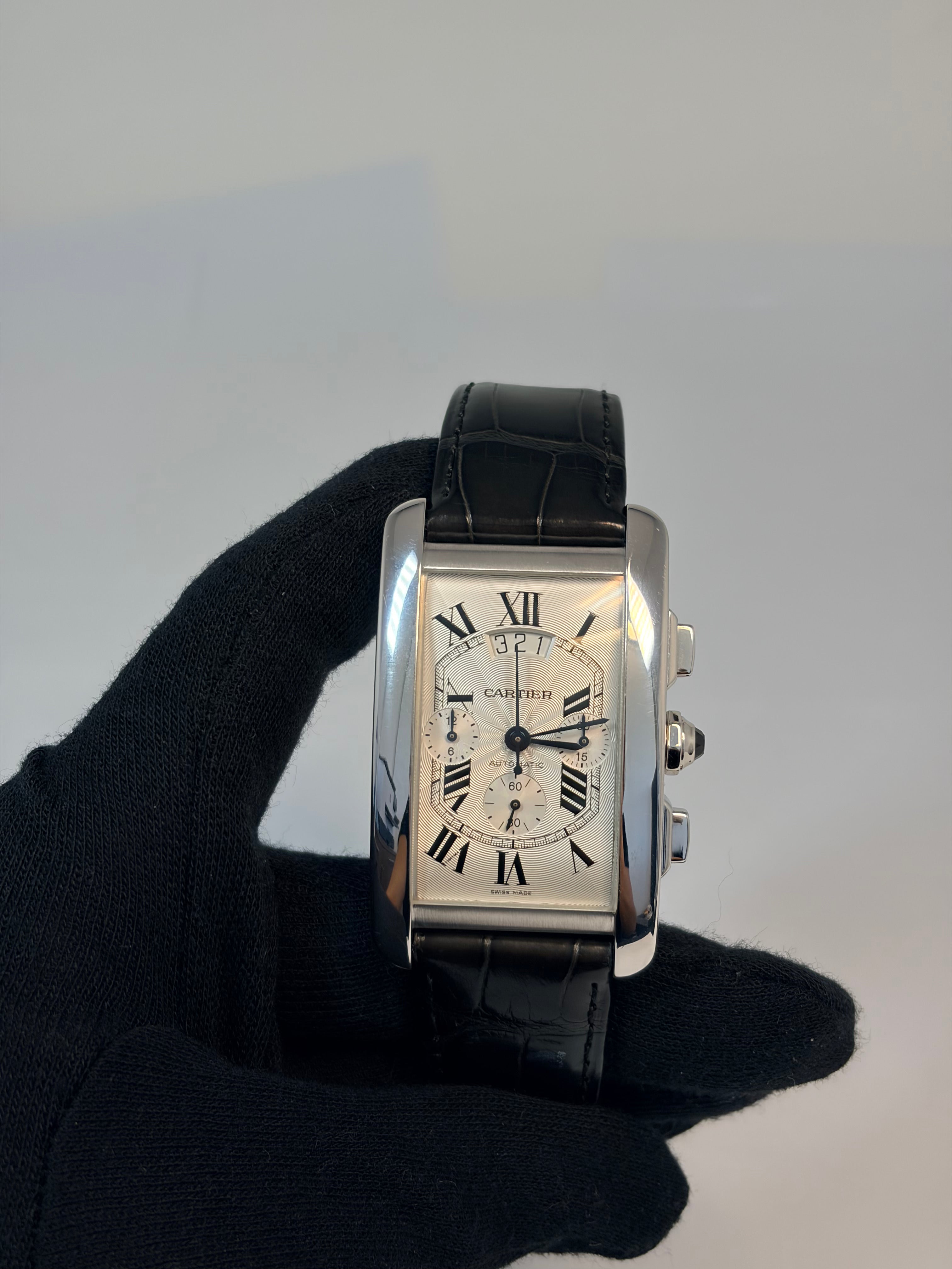 Cartier Tank Américaine XL Chronograph 18K White Gold Men’s Watch