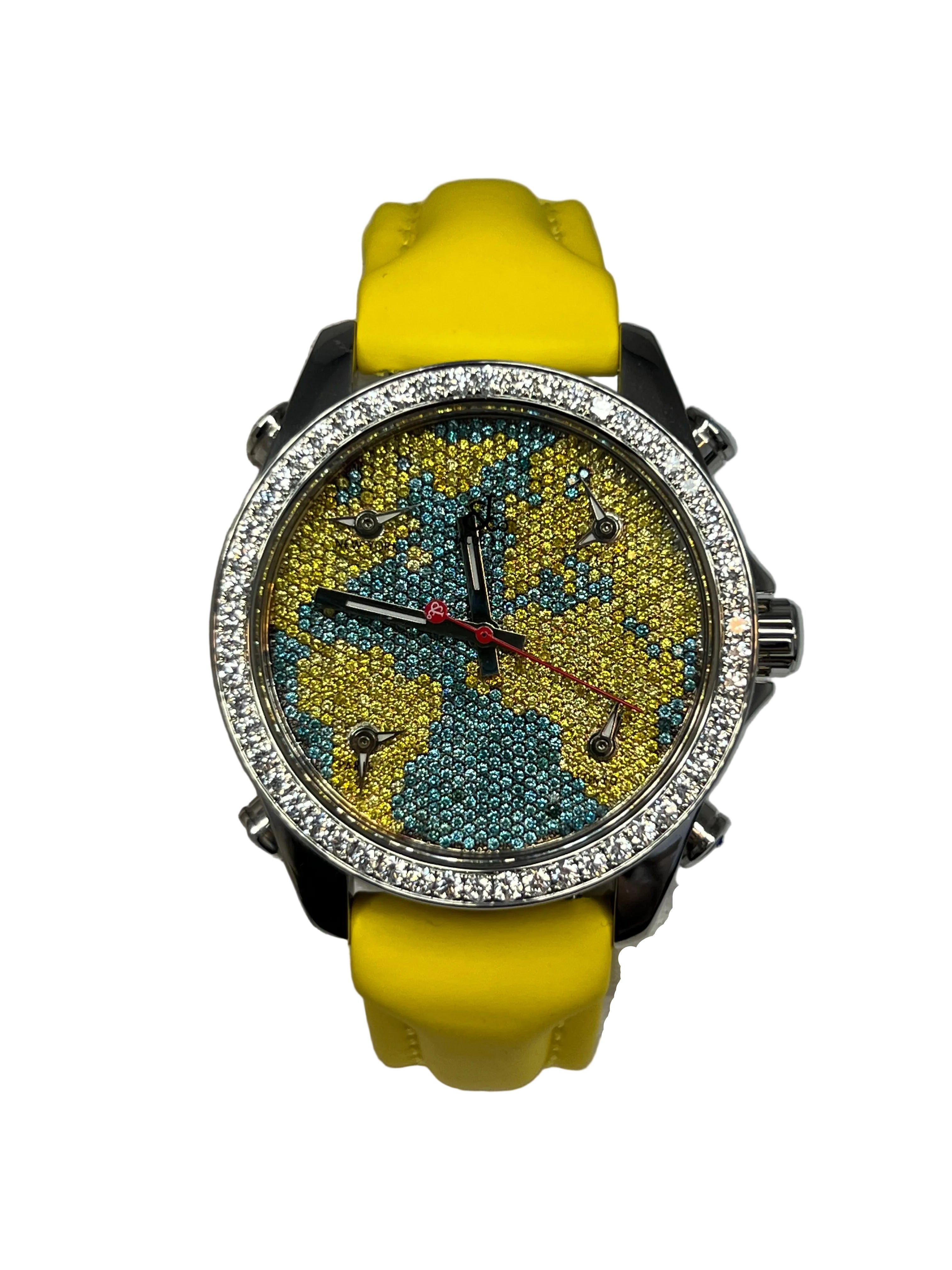 Jacob & Co Five Time Zone Stainless Steel and White Diamonds Watch