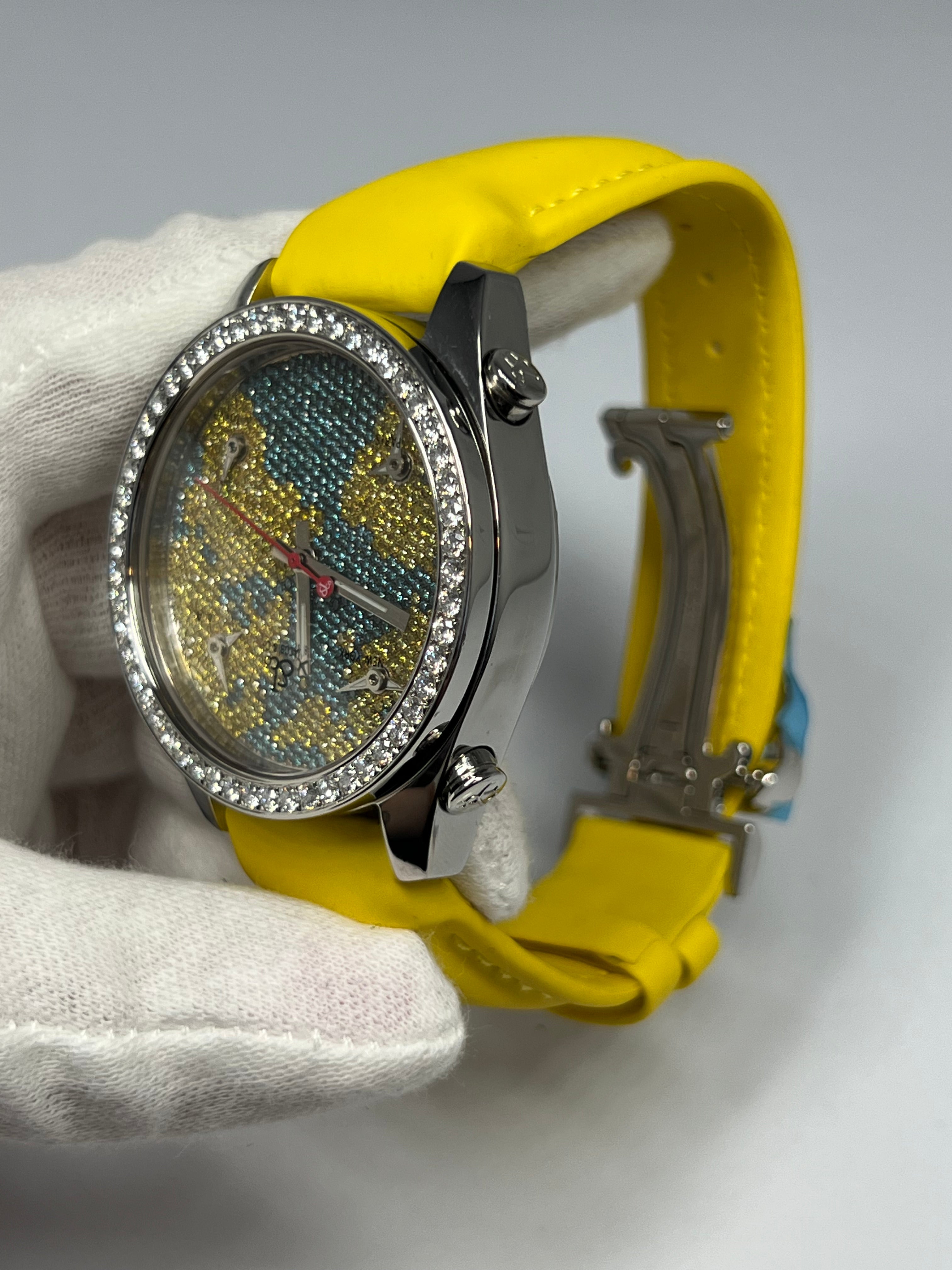 Jacob & Co Five Time Zone Stainless Steel and White Diamonds Watch