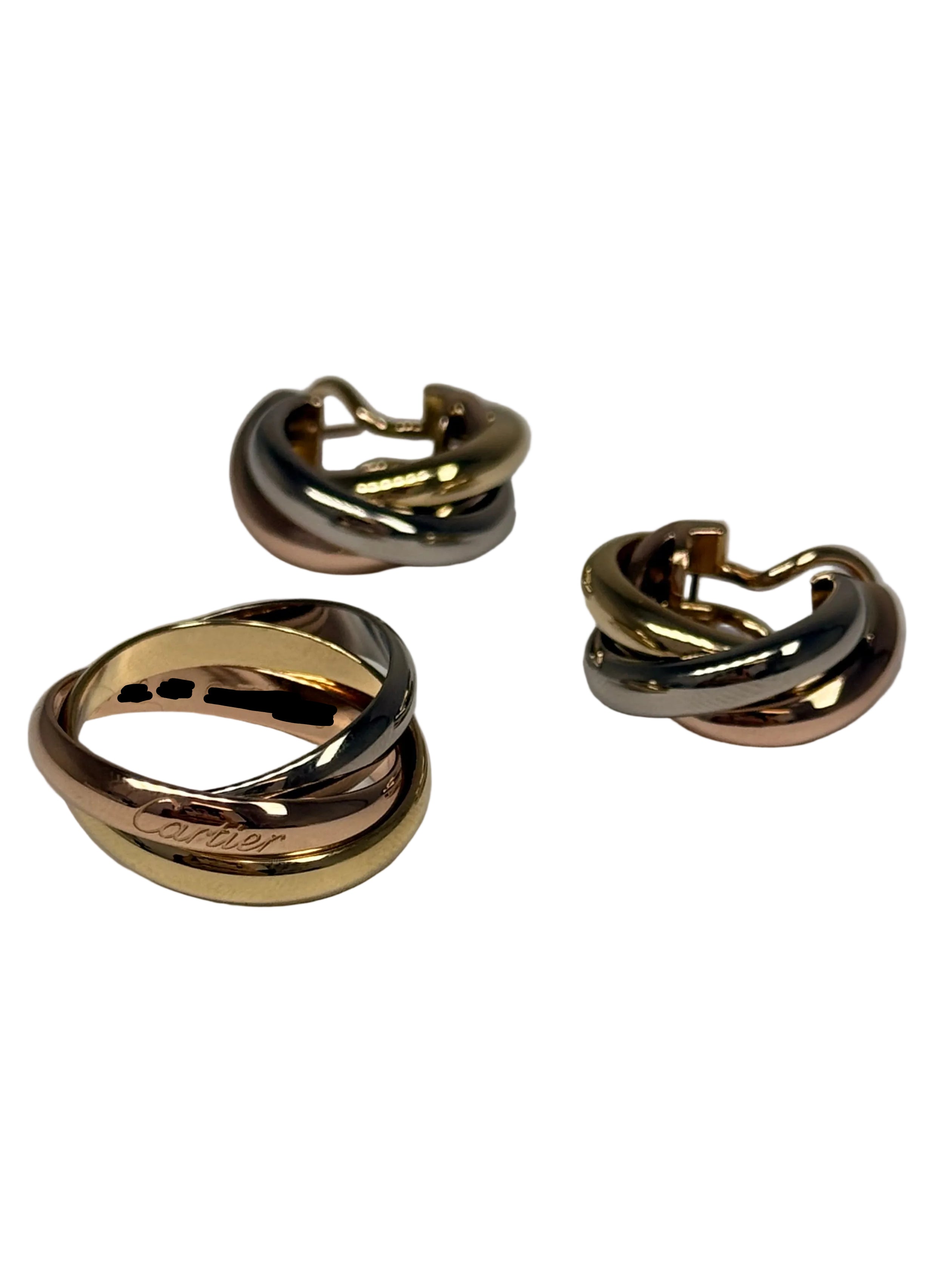 Cartier Trinity Ring & Earrings Set For Women