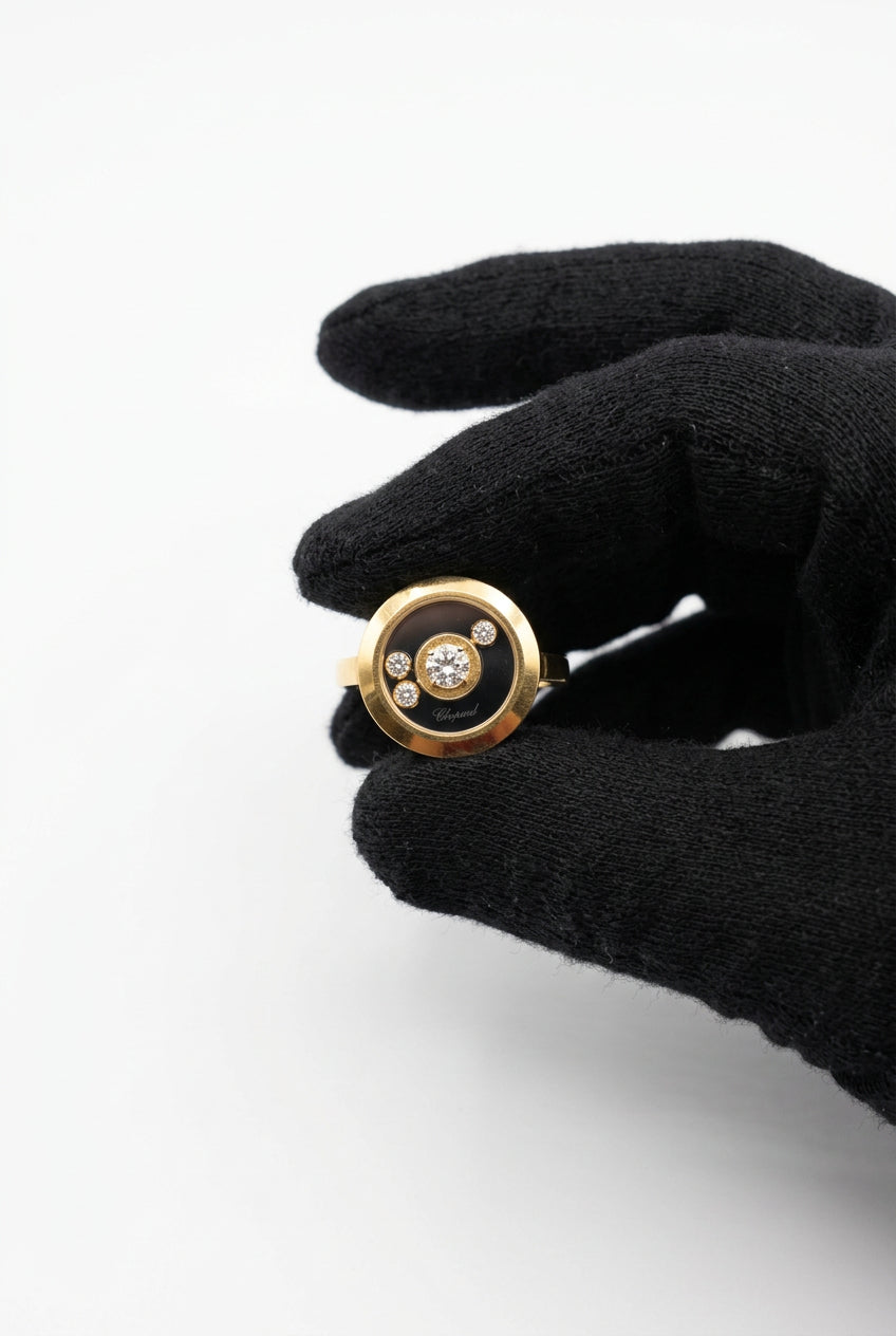 Chopard Happy Diamonds 18K Yellow Gold Ring & Earrings Set
