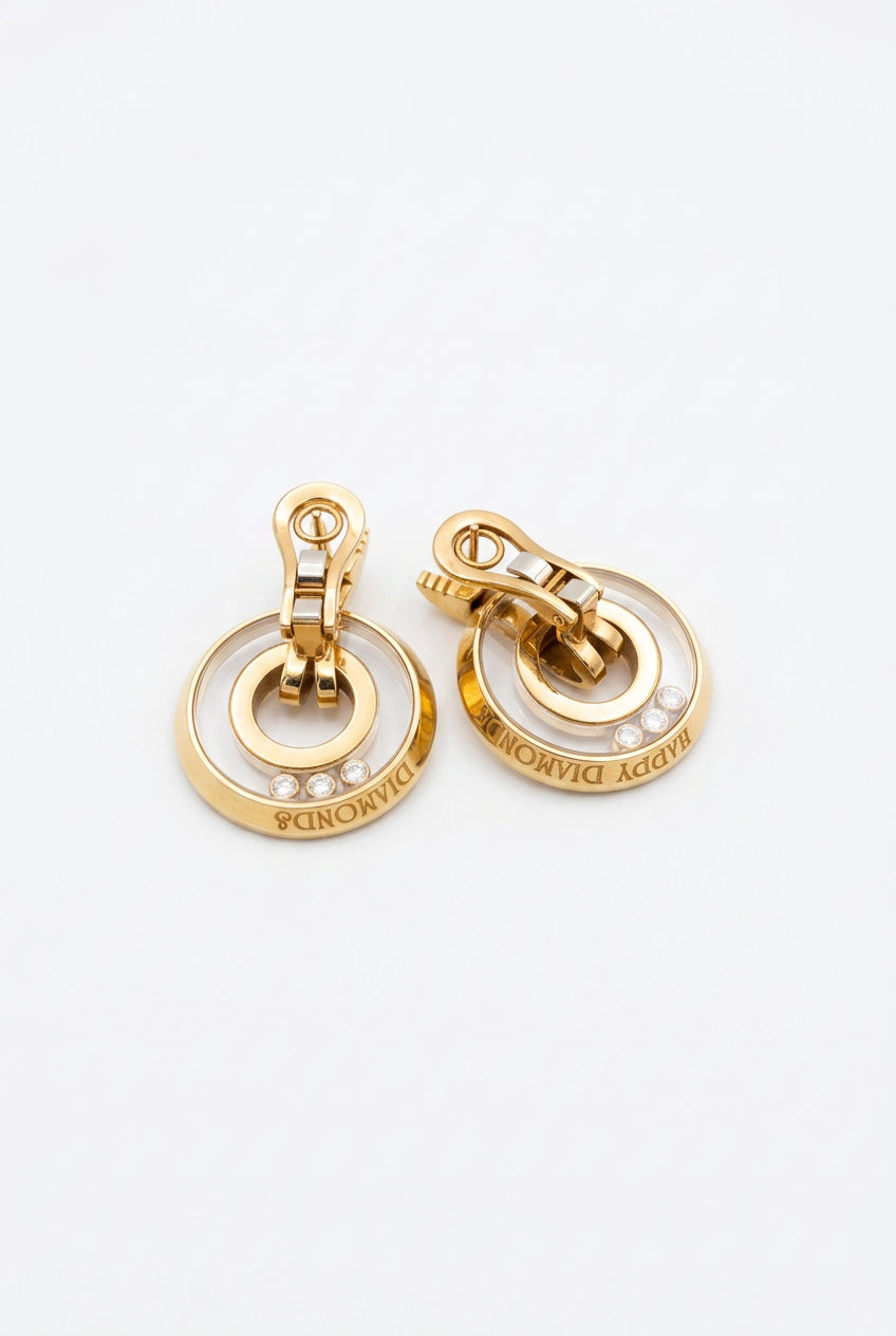 Chopard Happy Diamonds 18K Yellow Gold Ring & Earrings Set