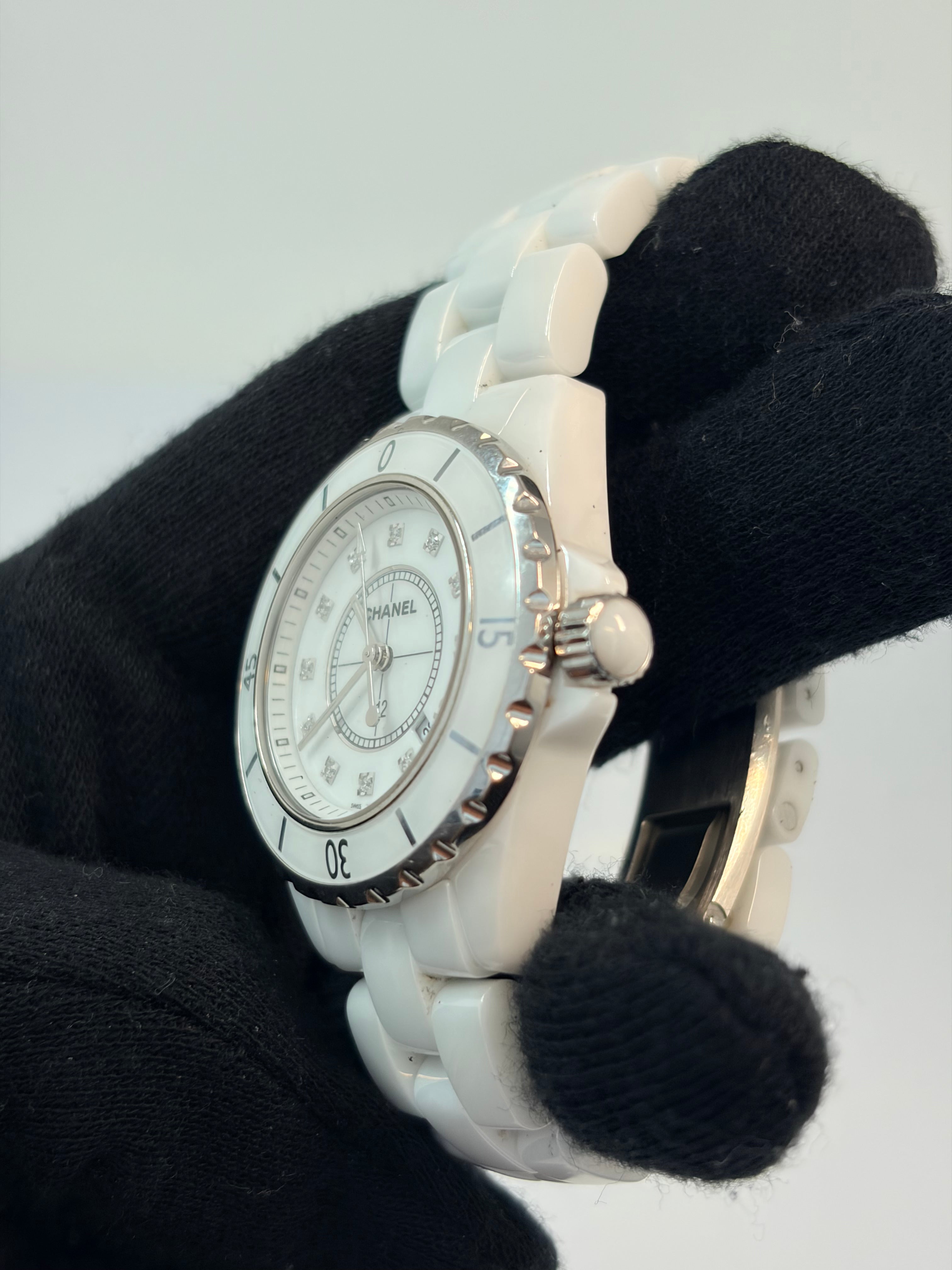 Chanel J12 White Ceramic & Diamond Ladies’ Watch