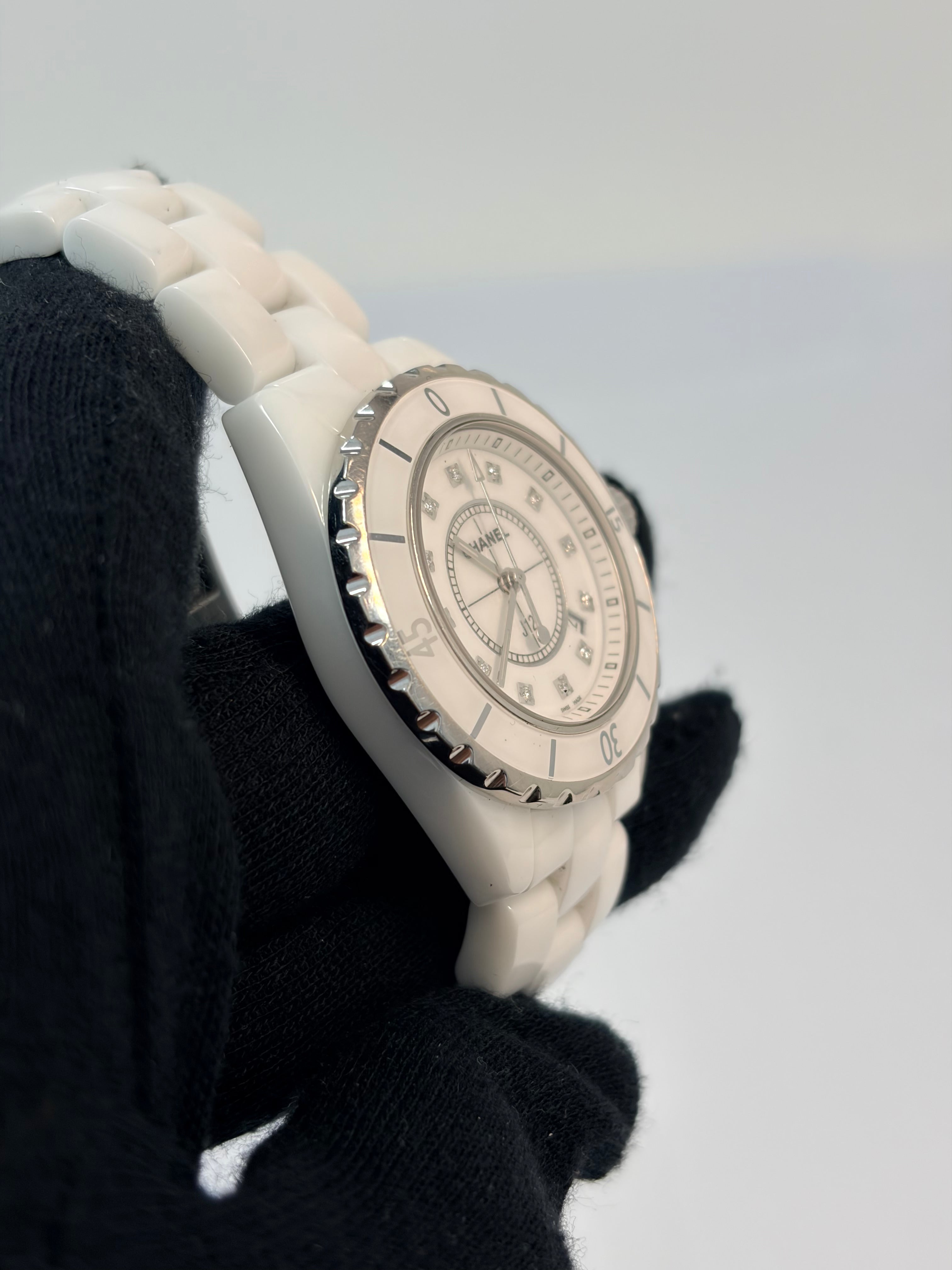 Chanel J12 White Ceramic & Diamond Ladies’ Watch