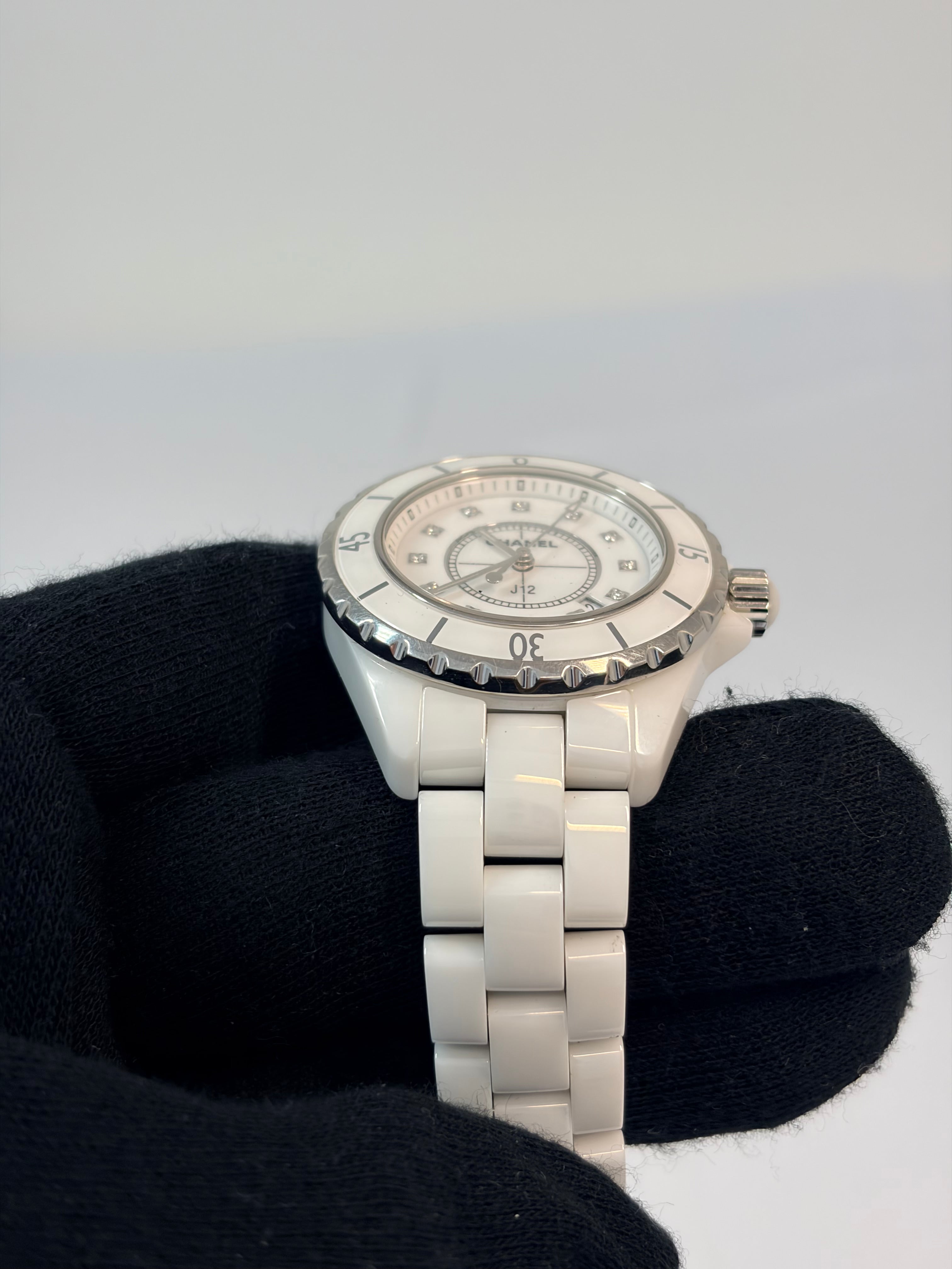 Chanel J12 White Ceramic & Diamond Ladies’ Watch