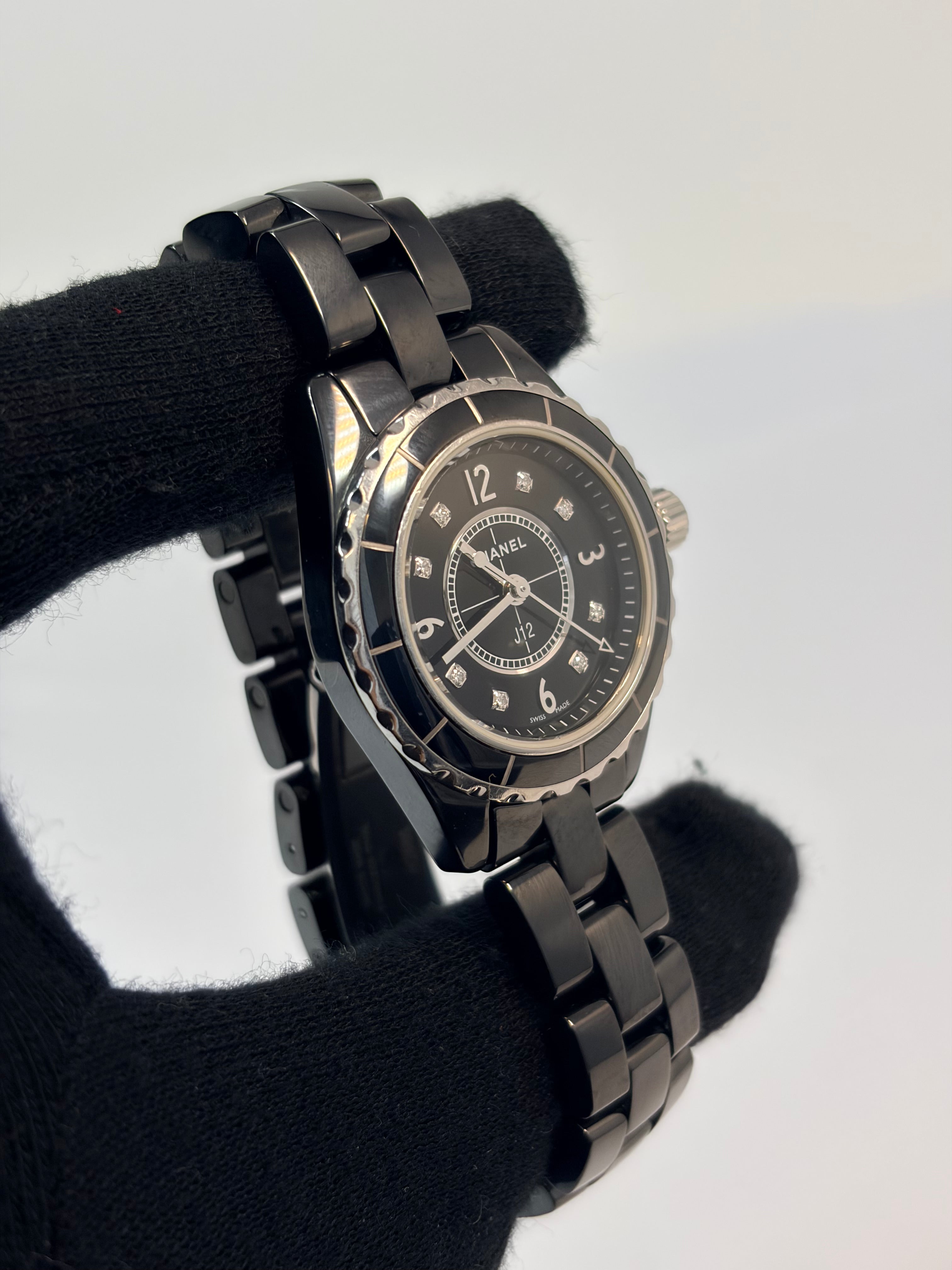 Chanel J12 Black Ceramic & Diamond Ladies’ Watch