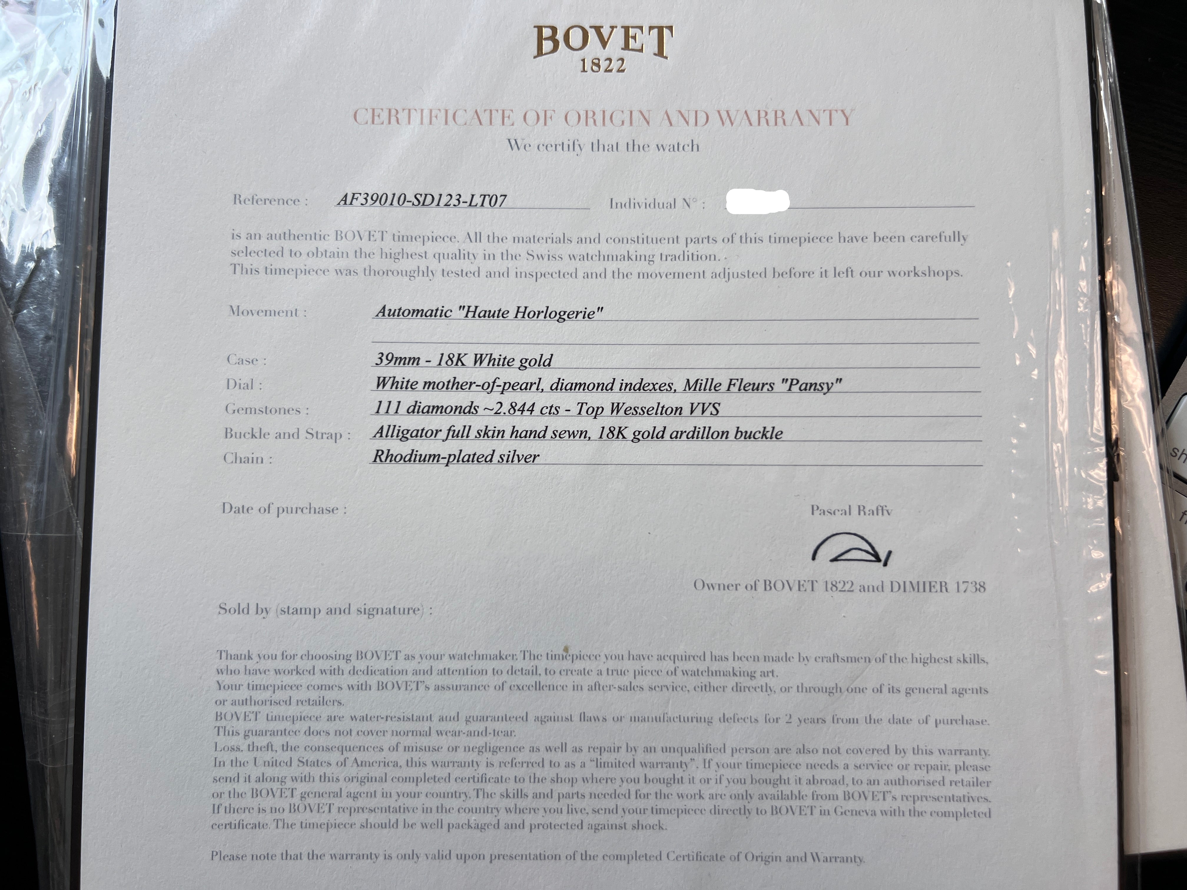 Bovet Amadeo Fleurier 39mm 