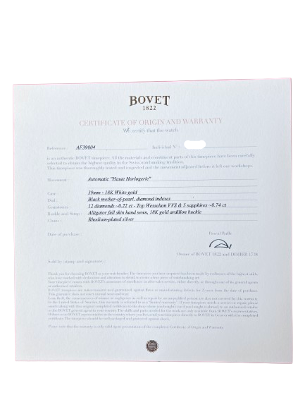 Bovet Amadeo Fleurier 39mm 