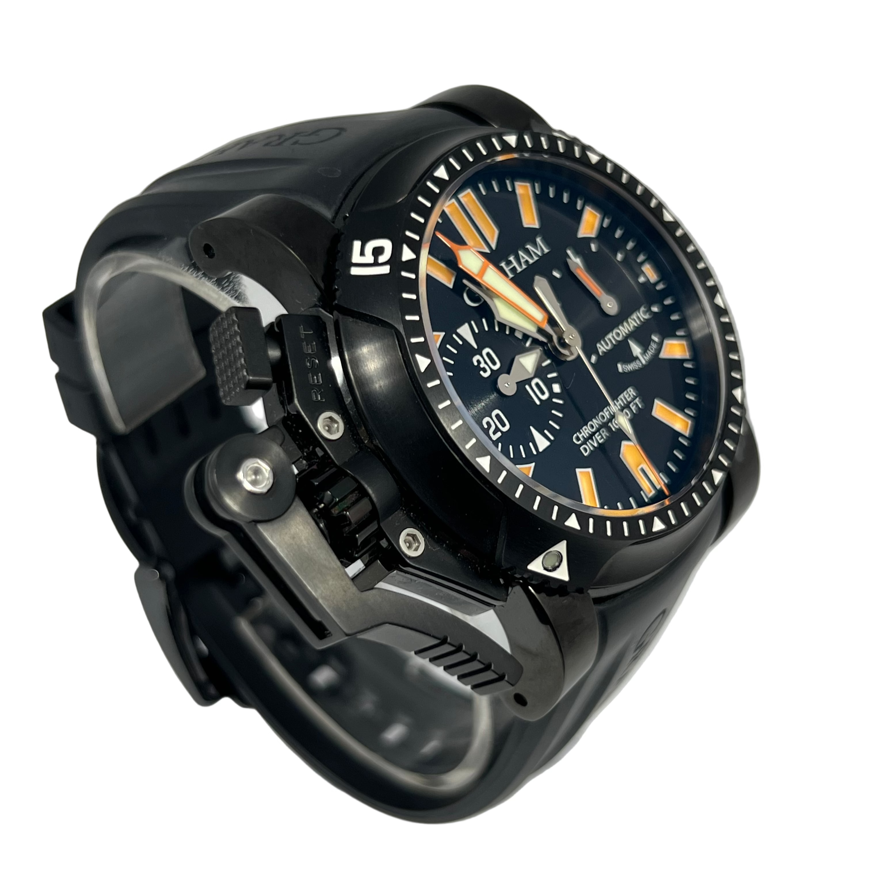 Graham Chronofighter Oversize Diver Chronograph PVD Stainless Steel Men's Watch