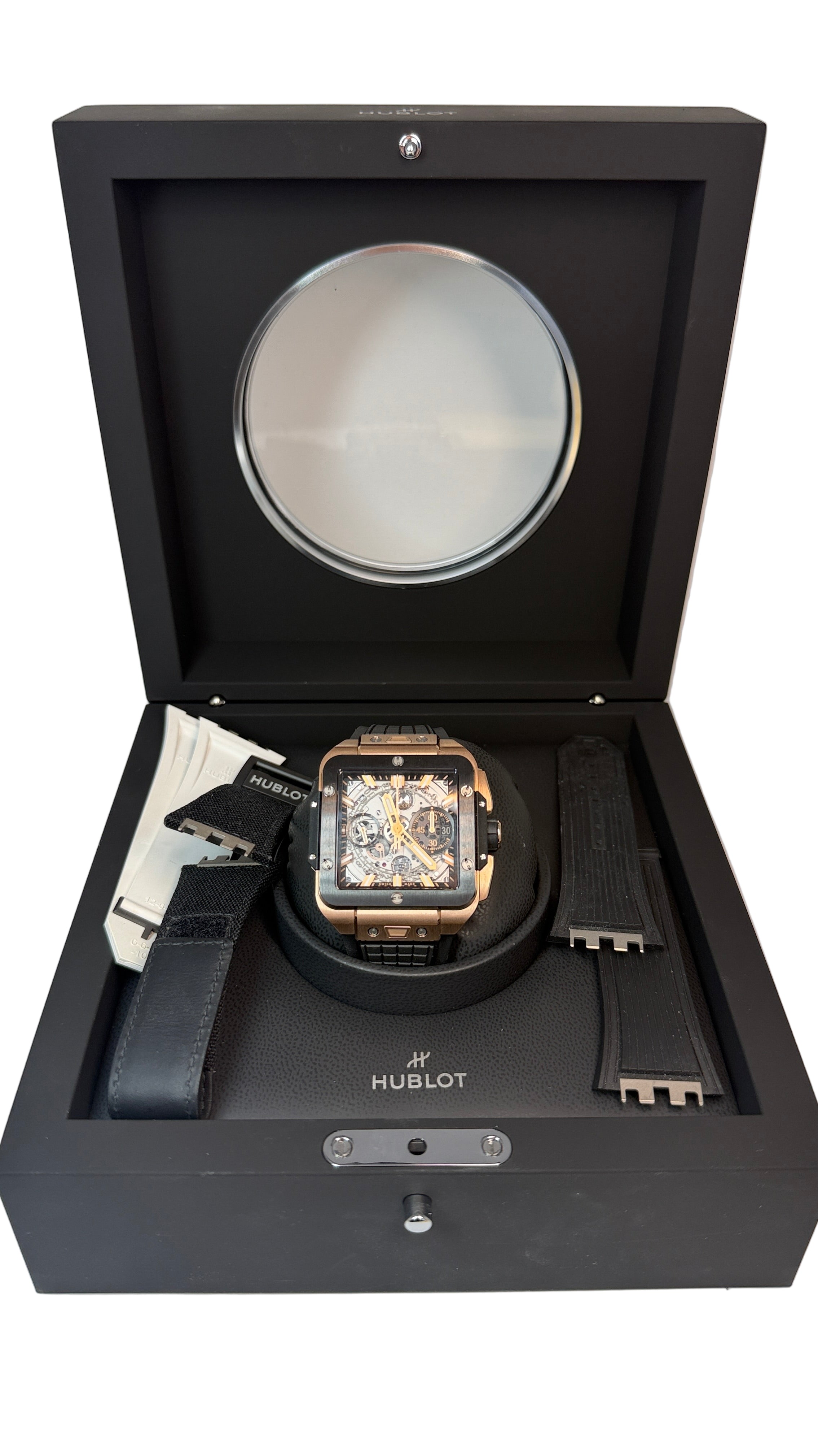 Hublot Square Bang Unico 18K King Gold & Ceramic Men's Watch (Copy)