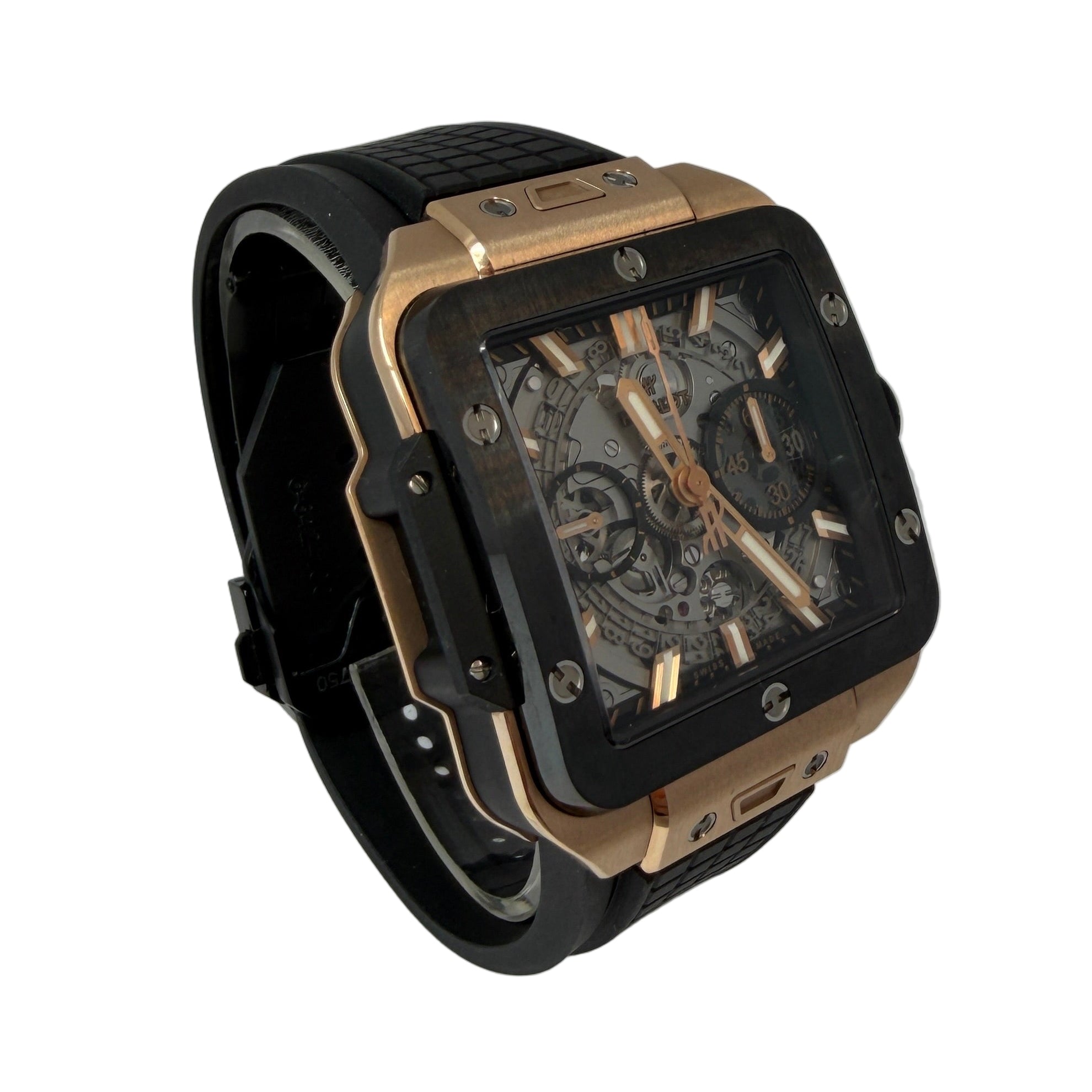 Hublot Square Bang Unico 18K King Gold & Ceramic Men's Watch (Copy)