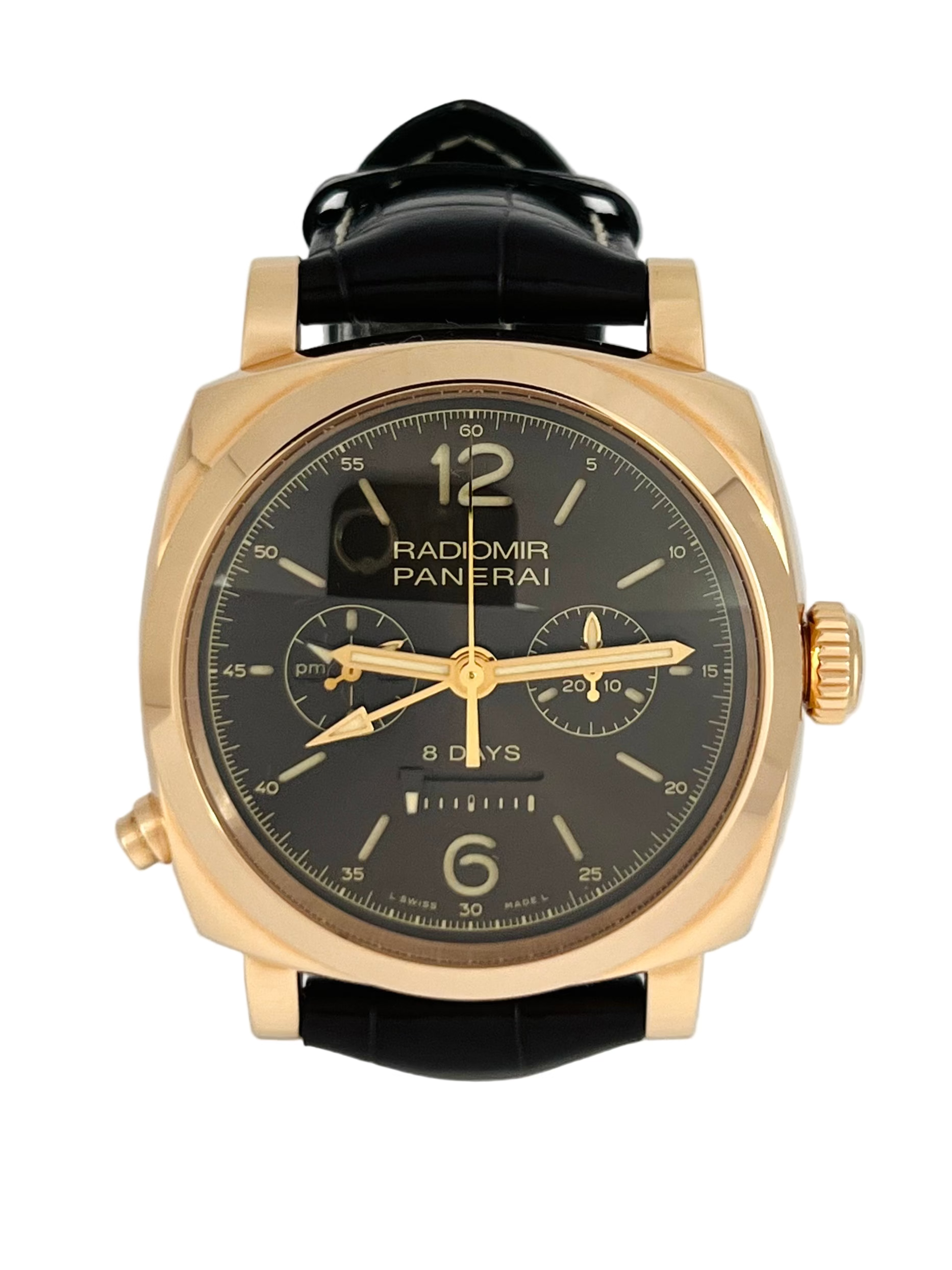 Panerai Radiomir 1940 Chrono Monopulsante 8 Days GMT Oro Rosso 18K Rose Gold Men's Watch