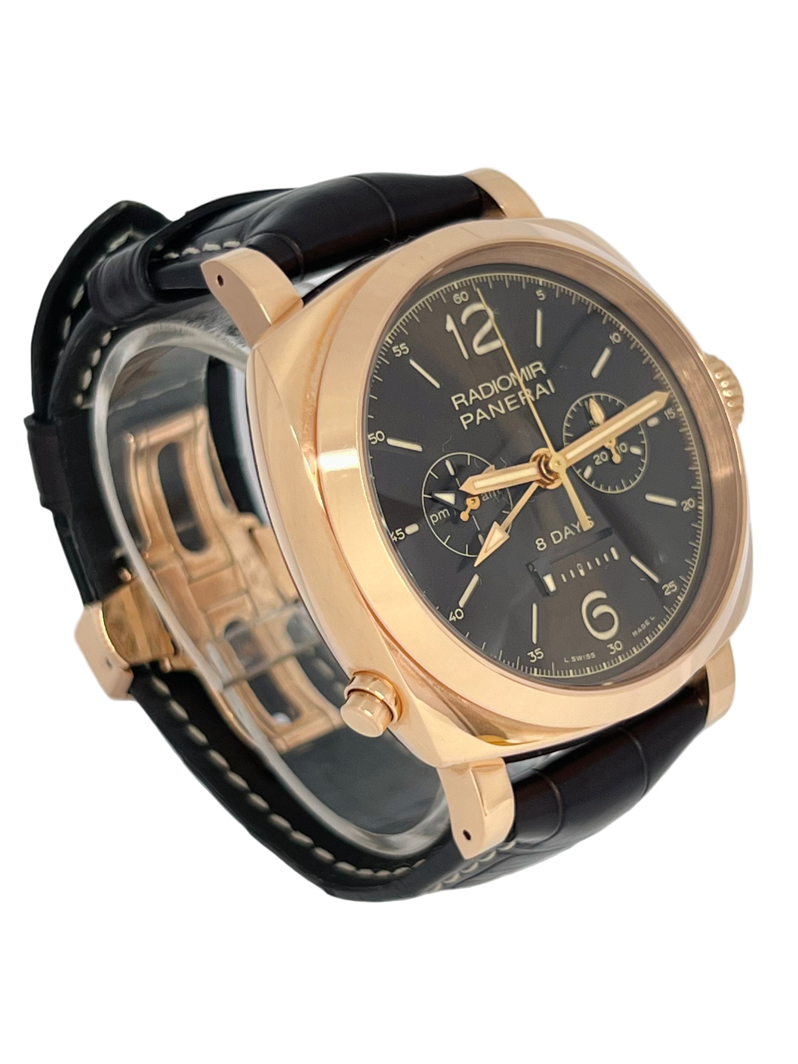 Panerai Radiomir 1940 Chrono Monopulsante 8 Days GMT Oro Rosso 18K Rose Gold Men's Watch