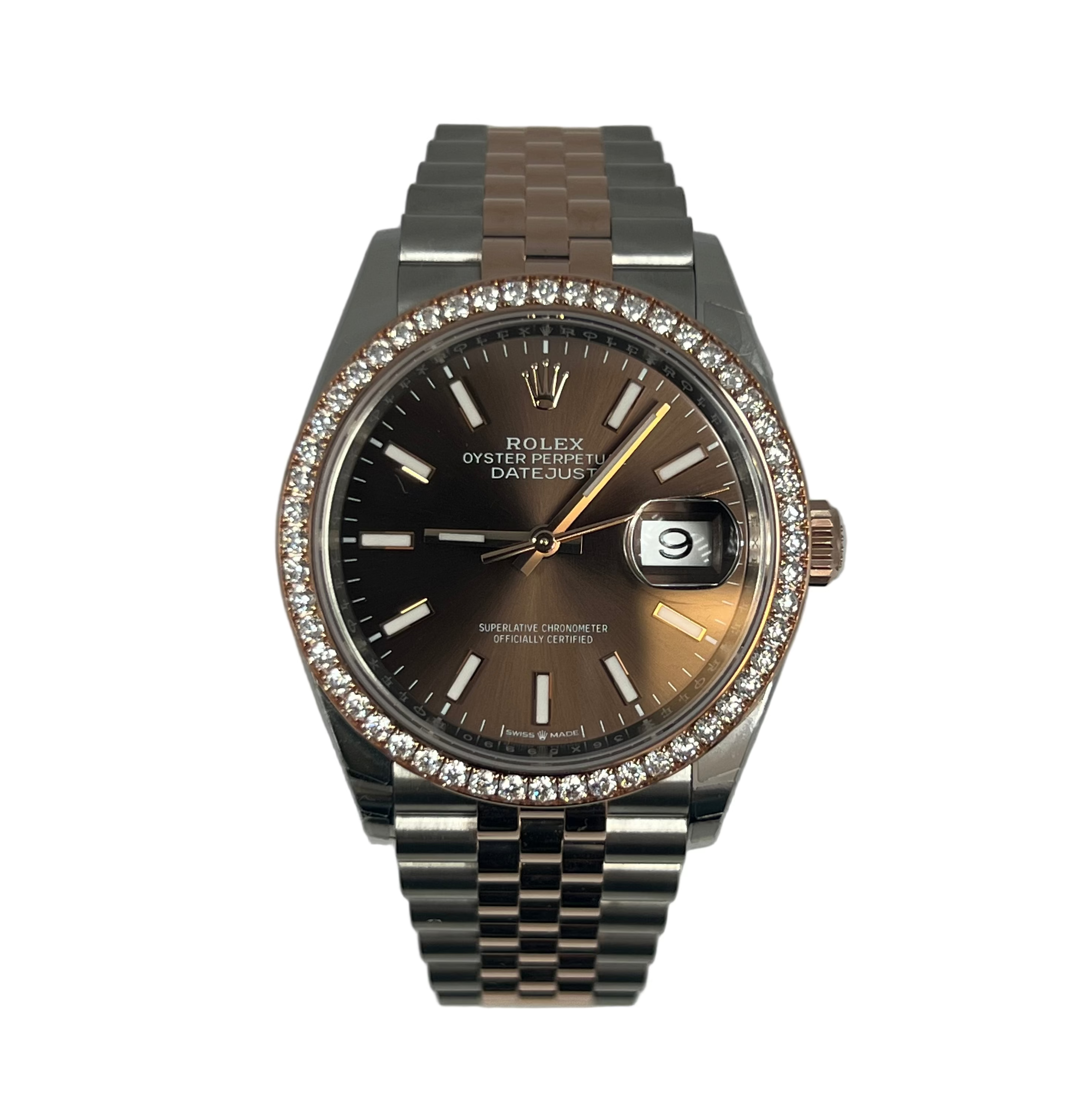 Rolex Datejust Stainless Steel & 18K Rose Gold & Diamonds Lady's Watch