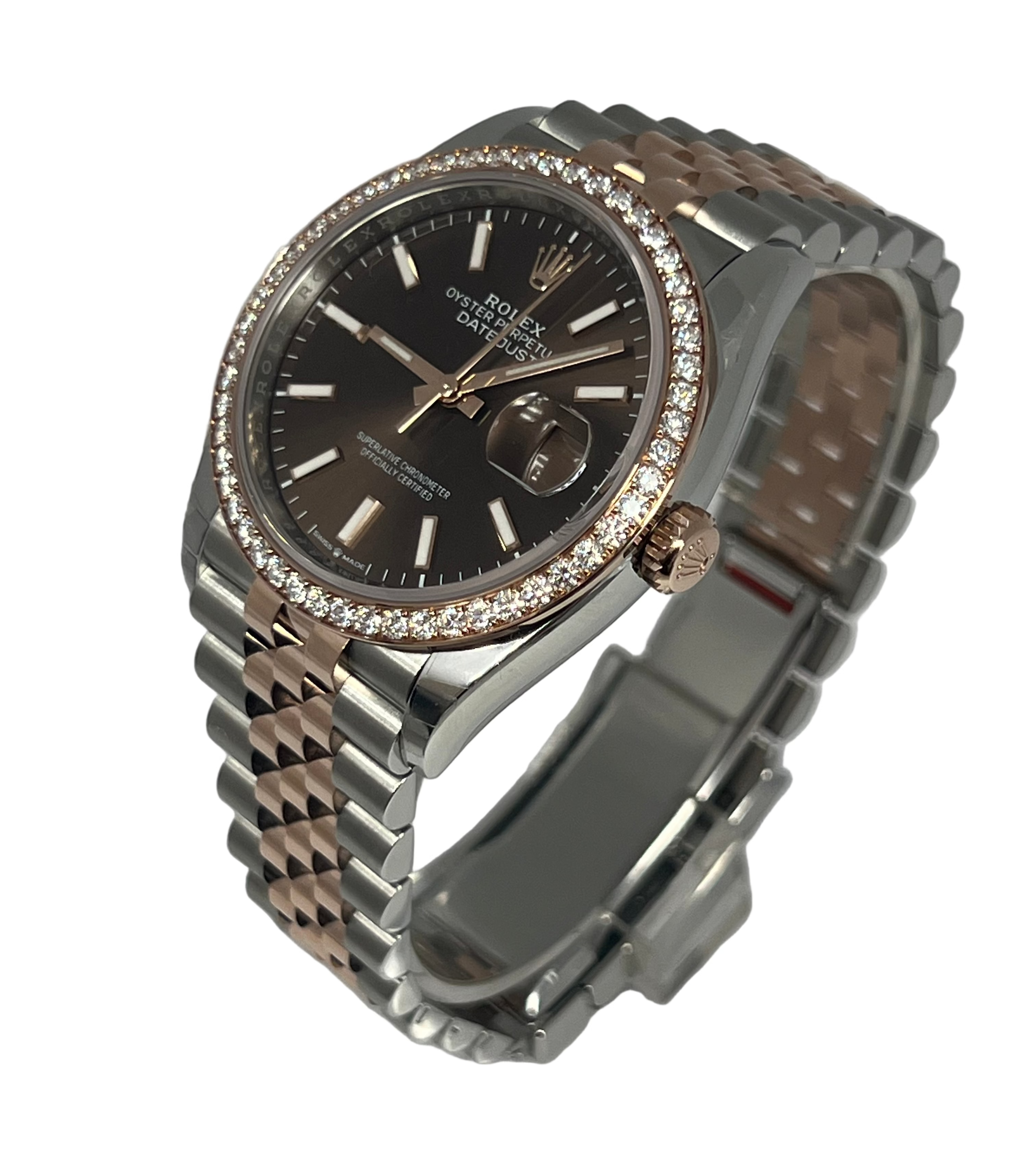 Rolex Datejust Stainless Steel & 18K Rose Gold & Diamonds Lady's Watch