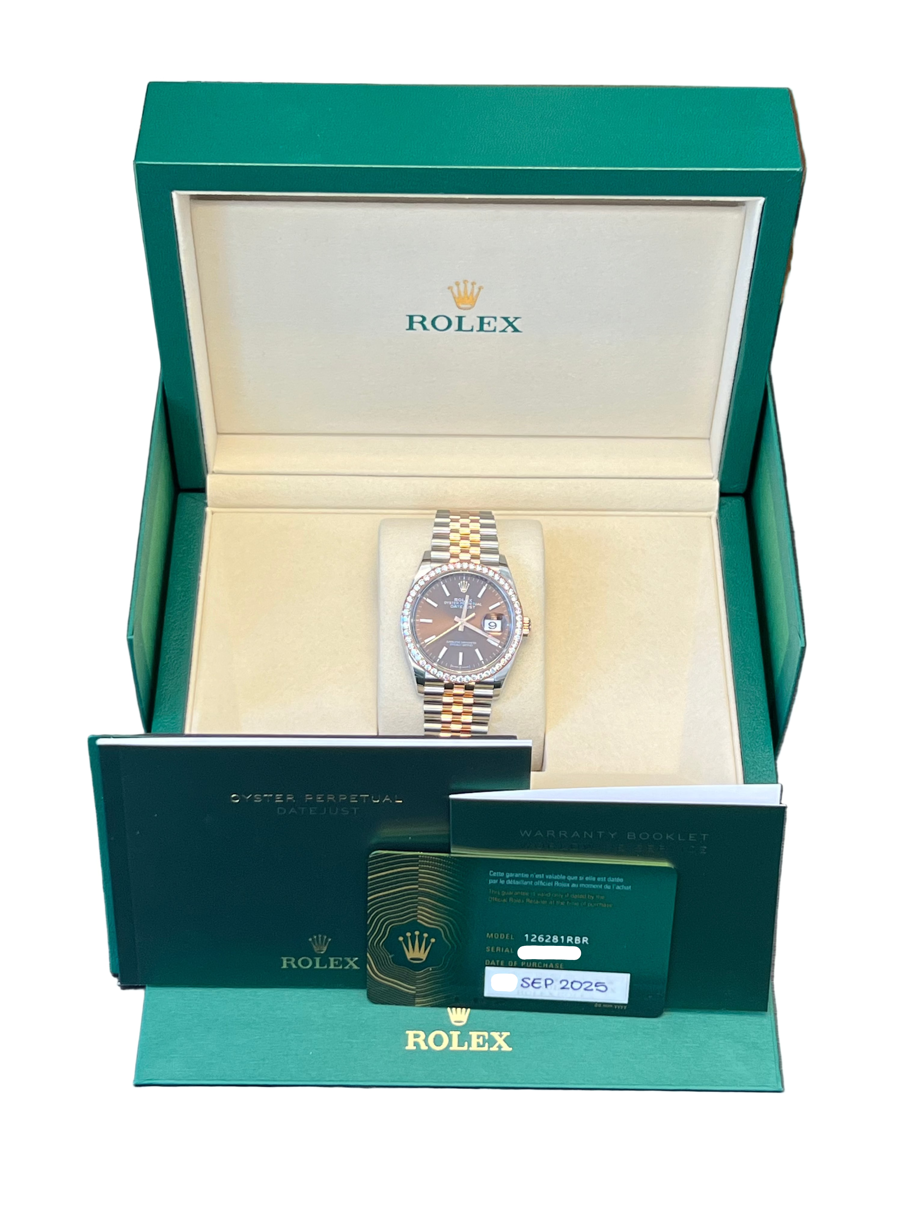 Rolex Datejust Stainless Steel & 18K Rose Gold & Diamonds Lady's Watch