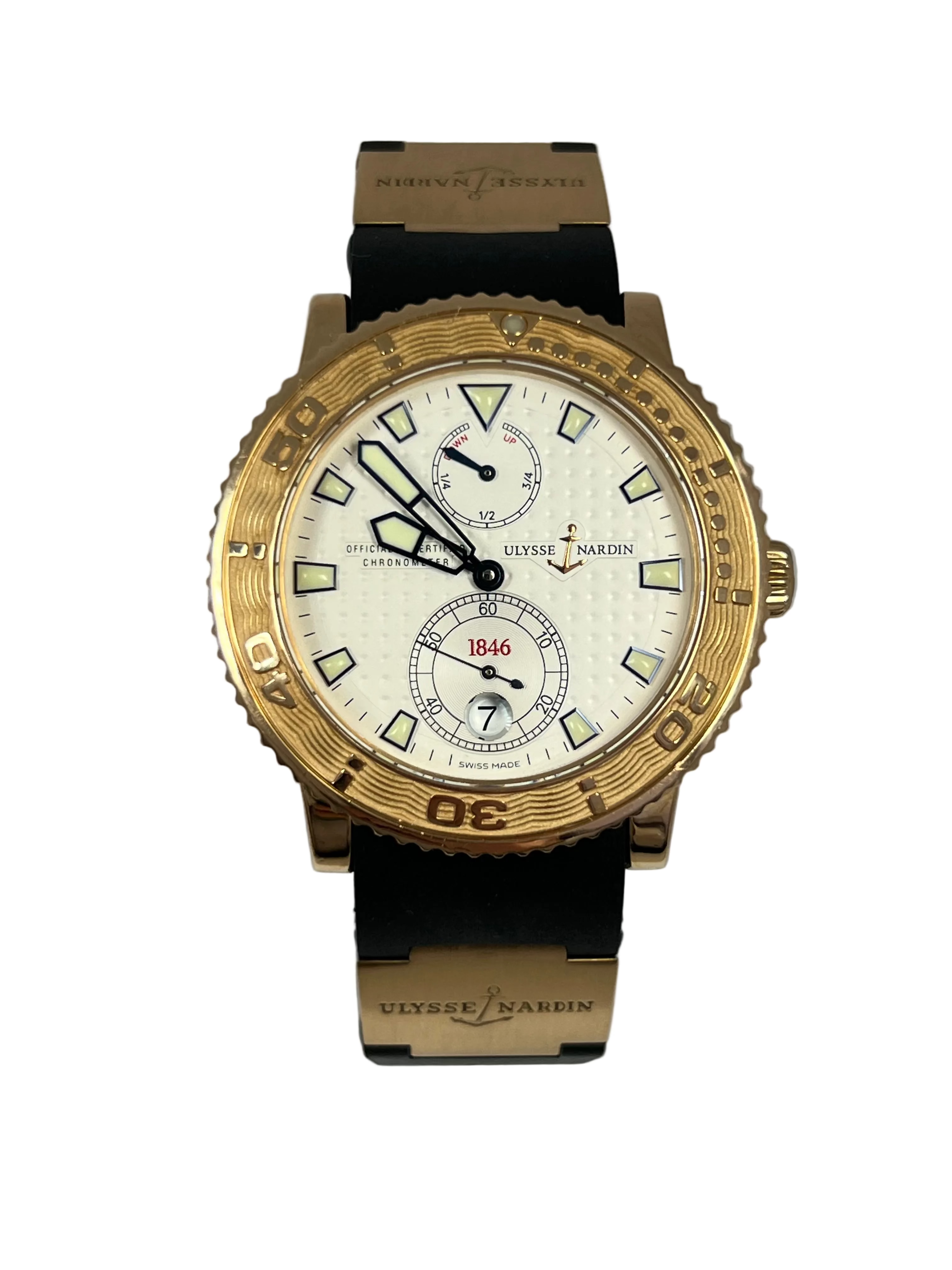 Ulysse Nardin Marine Diver Chronometer 18K Rose Gold Mens Watch