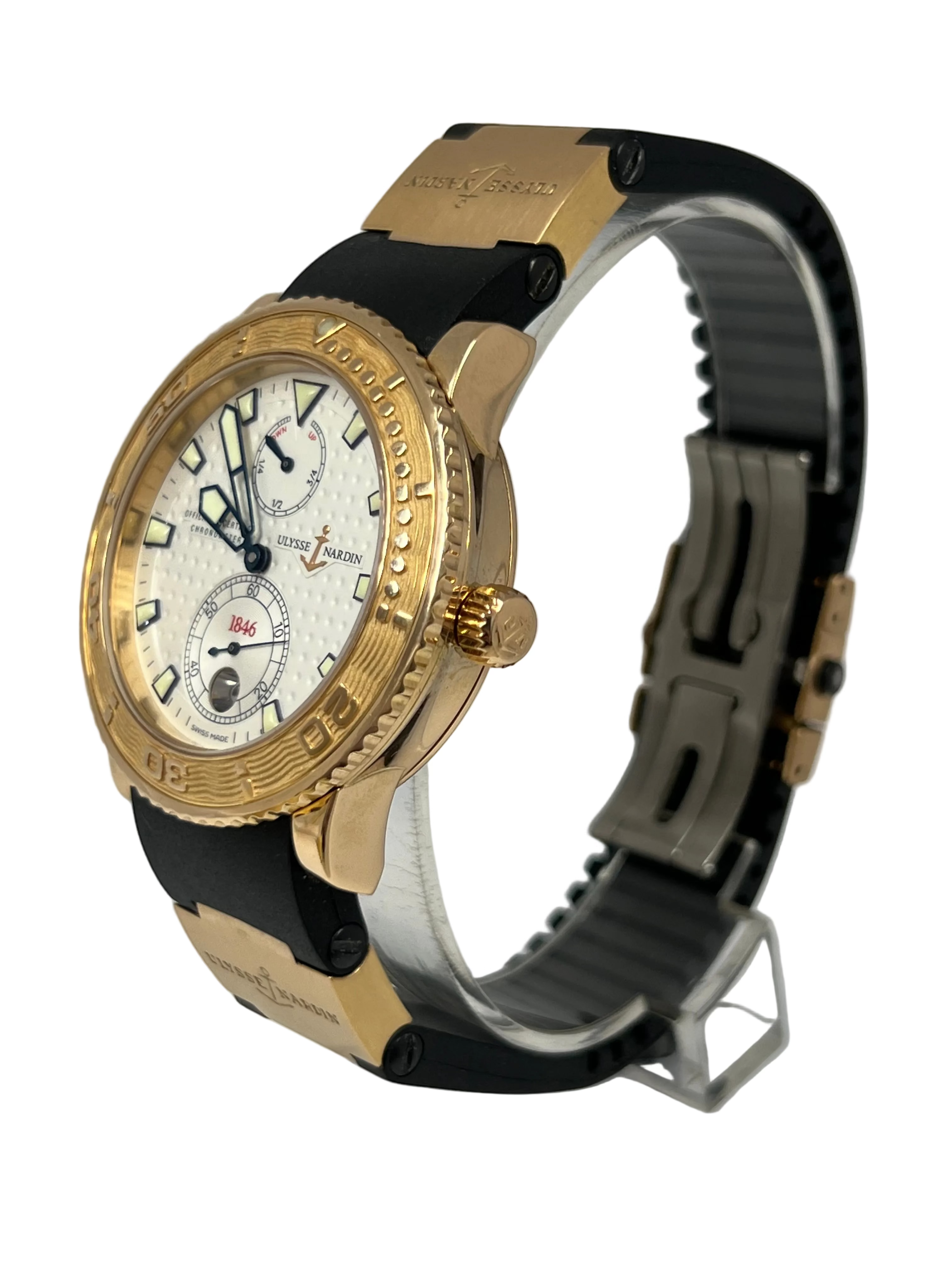 Ulysse Nardin Marine Diver Chronometer 18K Rose Gold Mens Watch