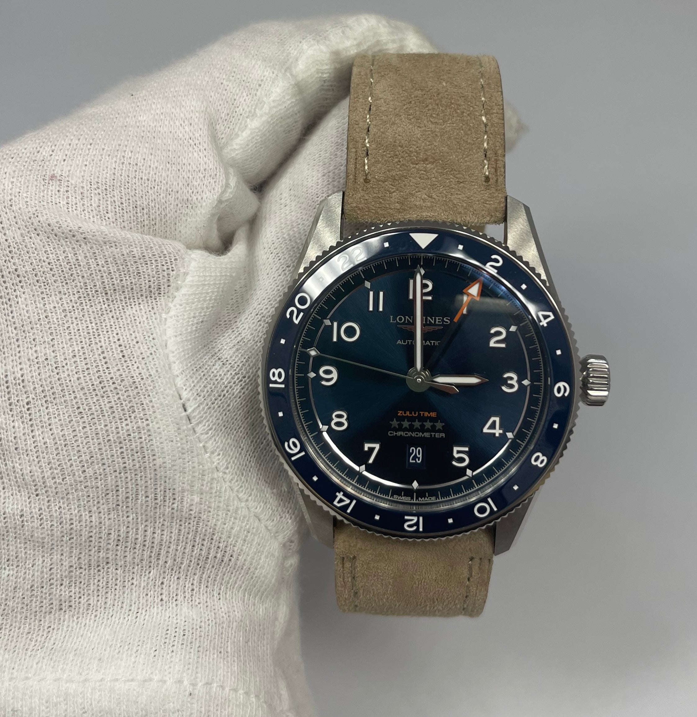 Longines Spirit Zulu Time Stainless Steel Men's Watch