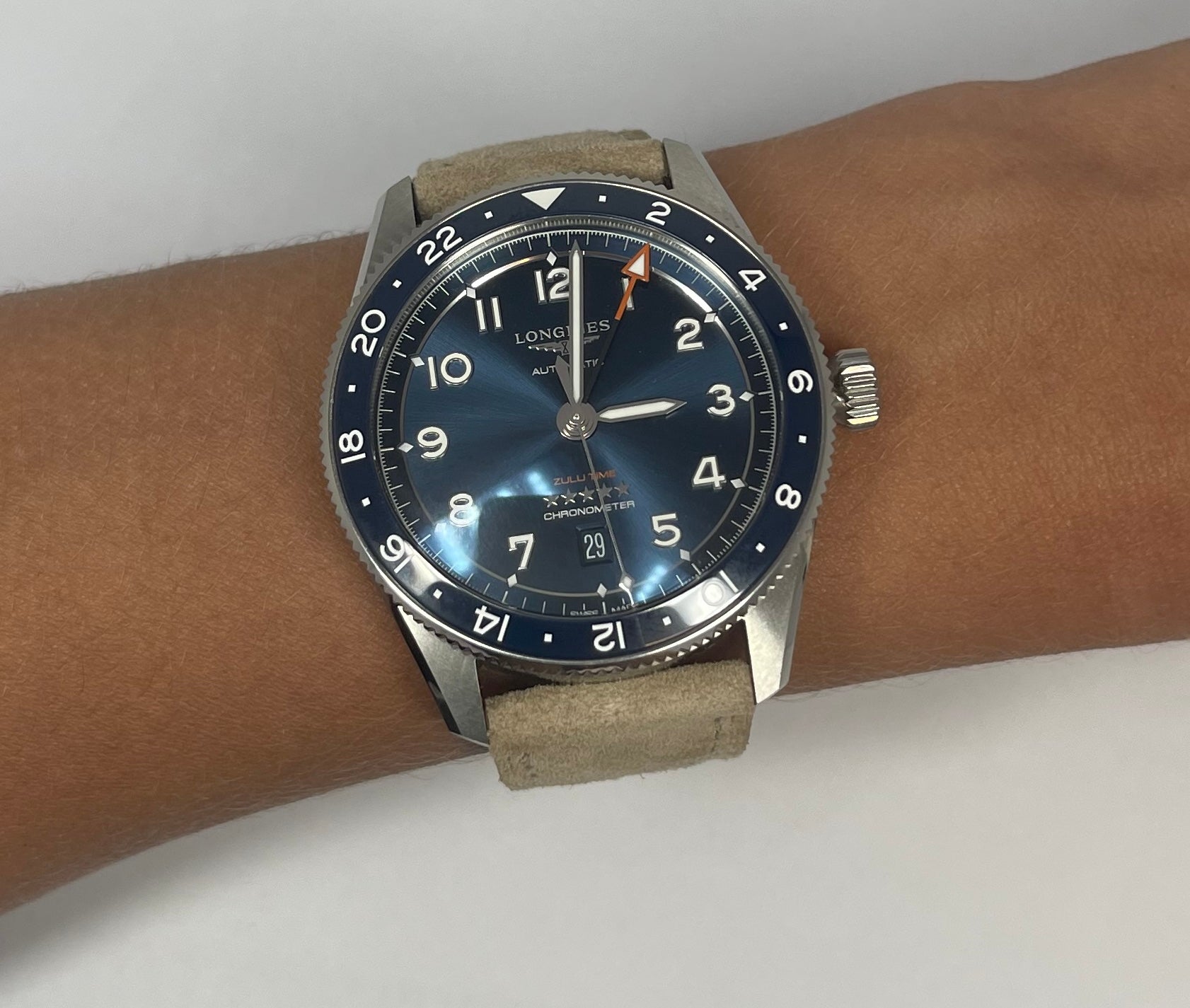 Longines Spirit Zulu Time Stainless Steel Men's Watch