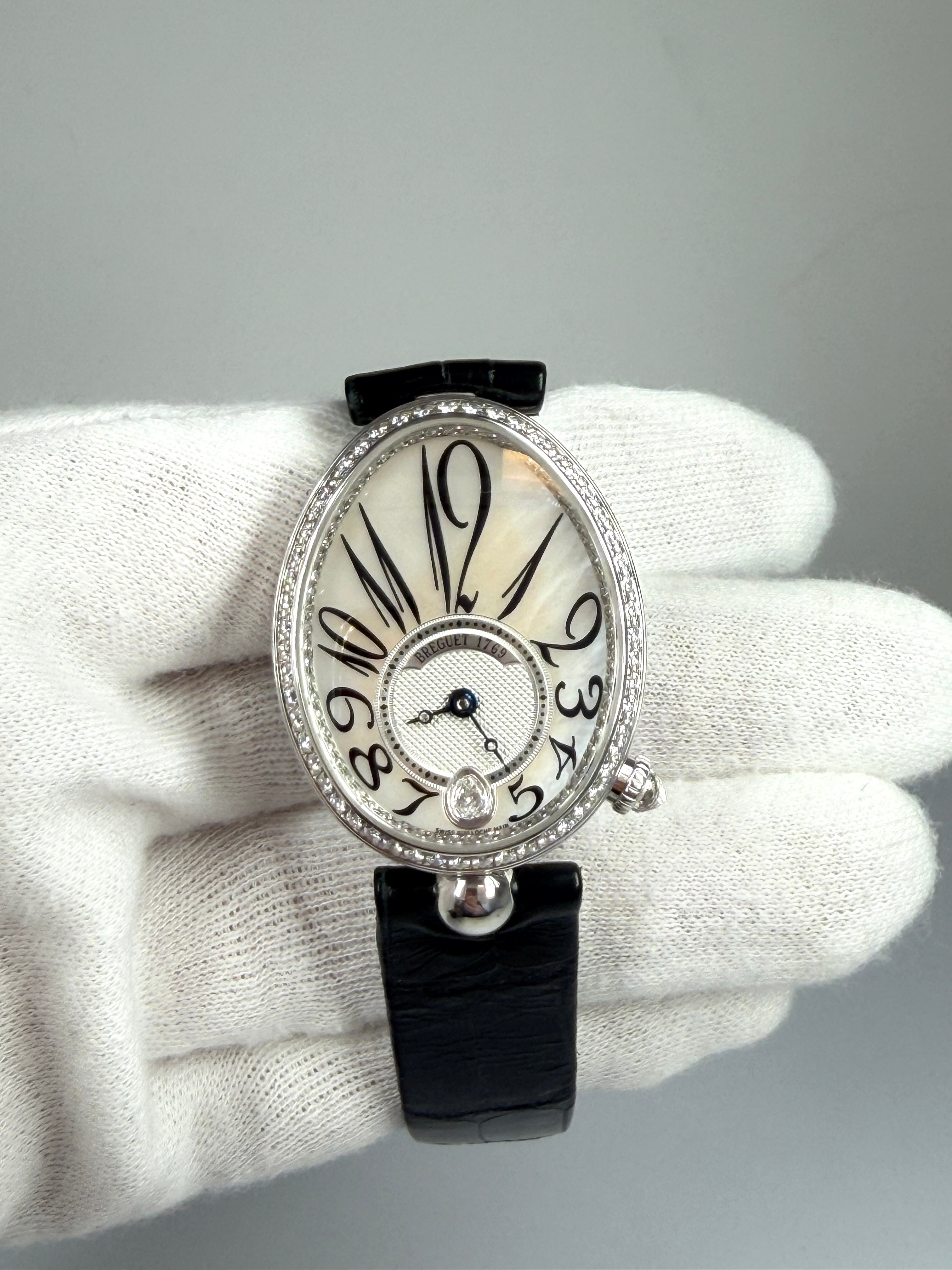 Breguet Reine De Naples 8918 18K White Gold & Diamonds Ladies Watch