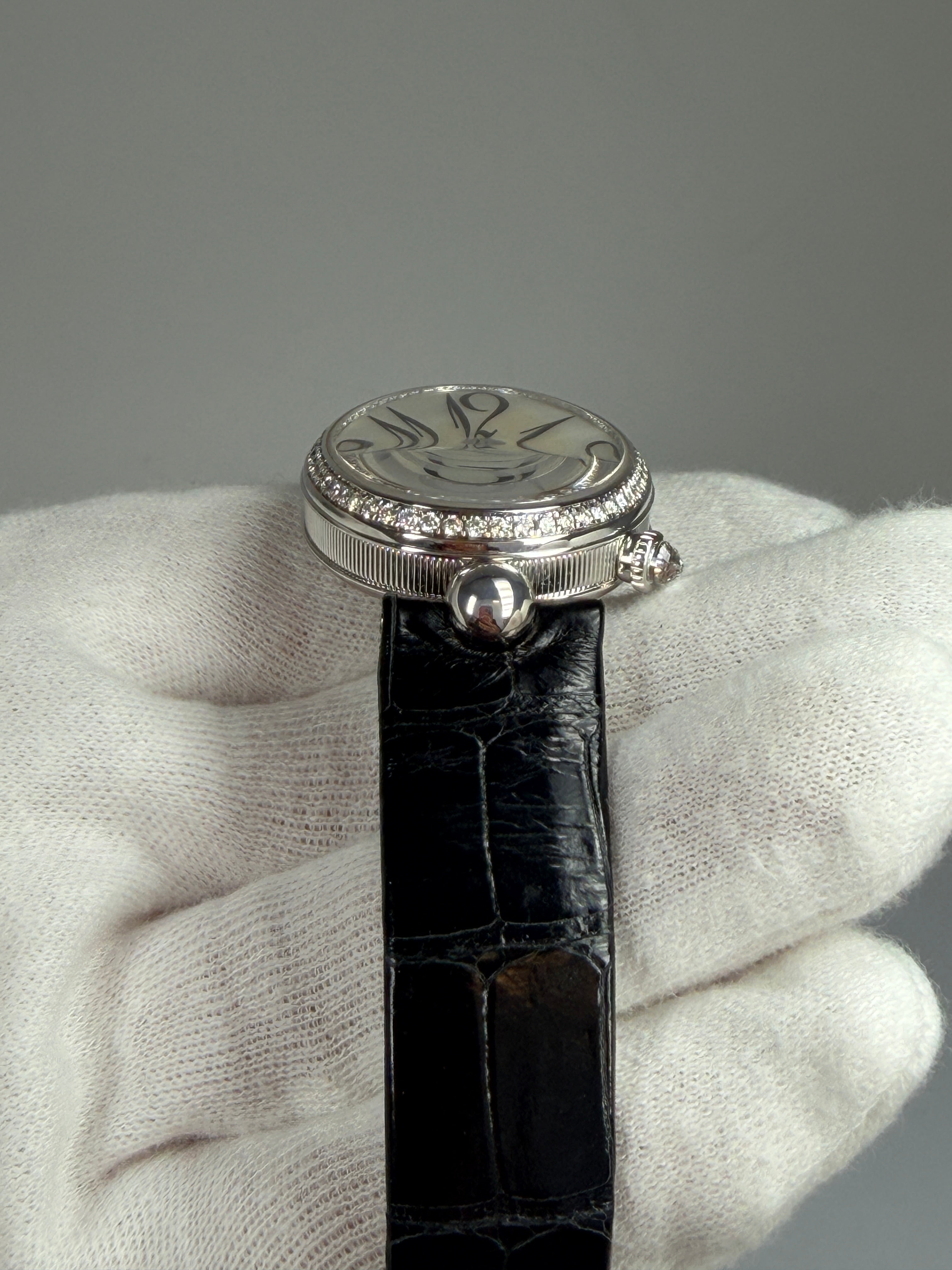 Breguet Reine De Naples 8918 18K White Gold & Diamonds Ladies Watch