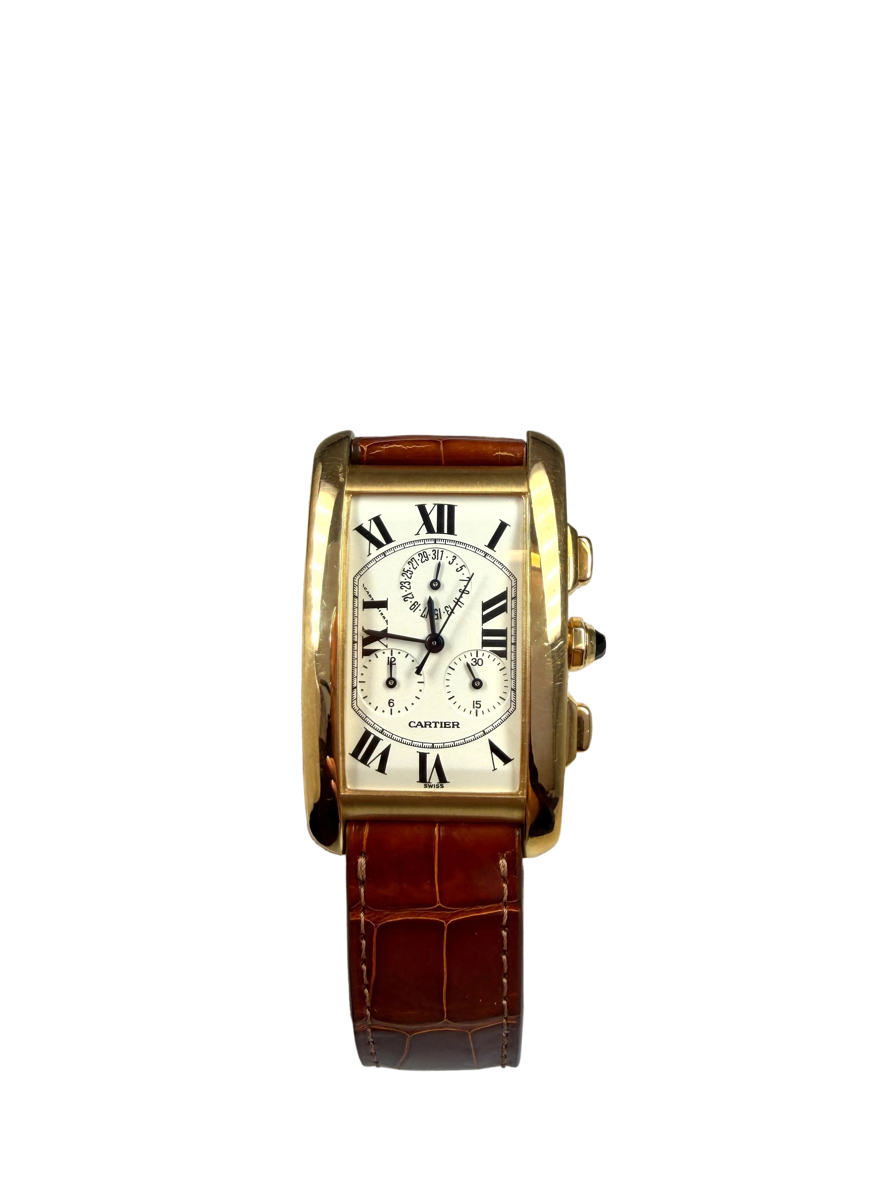 Cartier Tank Américaine Chronograph 18K Rose Gold Women’s Watch