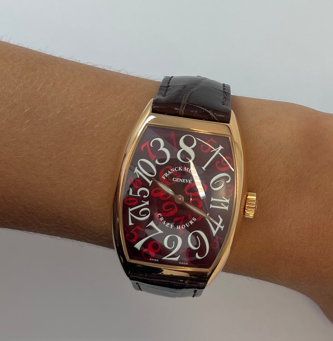 Franck Muller Cintrée Curvex Crazy Hours 18k Gold Men's Watch