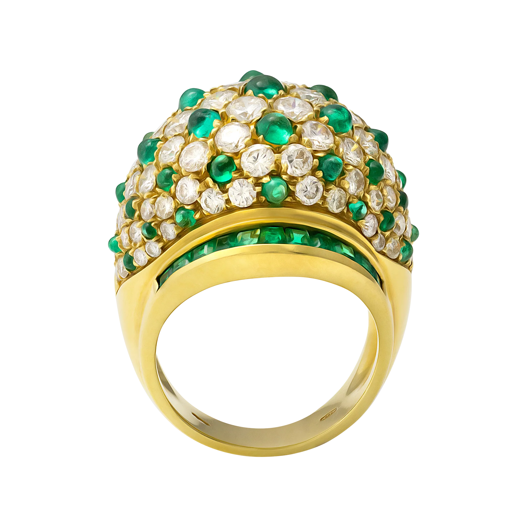 Stefan Hafner 18K Yellow Gold Diamond & Emerald Lady's Ring