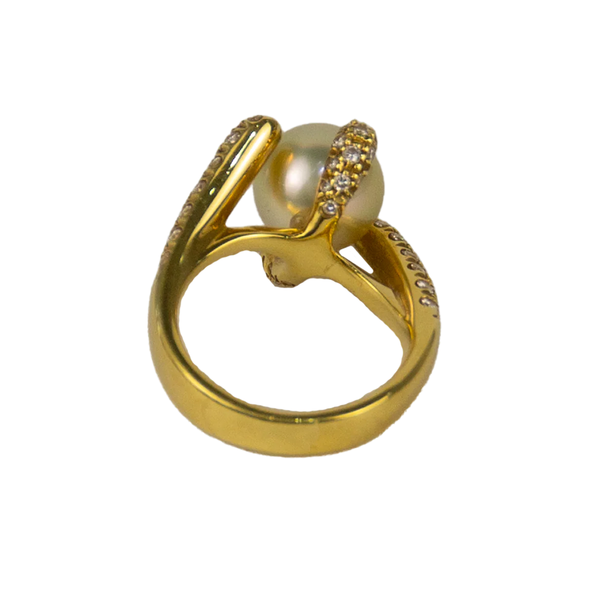 Stefan Hafner 18K Yellow Gold Diamond & Pearl Lady's Ring