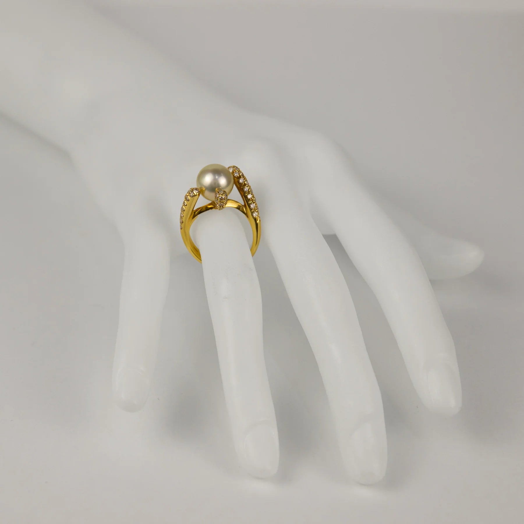 Stefan Hafner 18K Yellow Gold Diamond & Pearl Lady's Ring