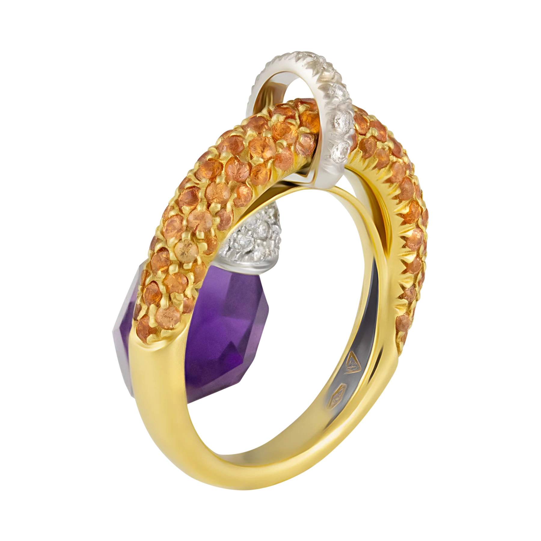 Stefan Hafner 18K Yellow Gold Diamond & Sapphire Lady's Ring