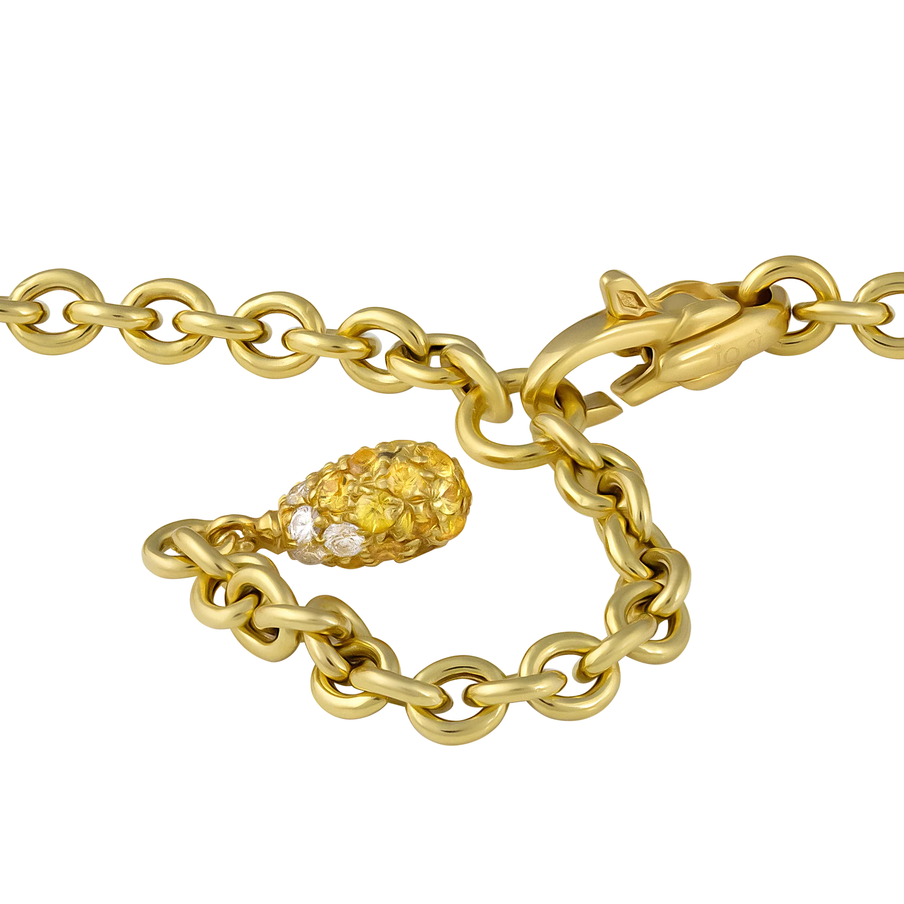 Stefan Hafner 18K Yellow Gold Chocolate Pearl & Diamond & Sapphire Necklace