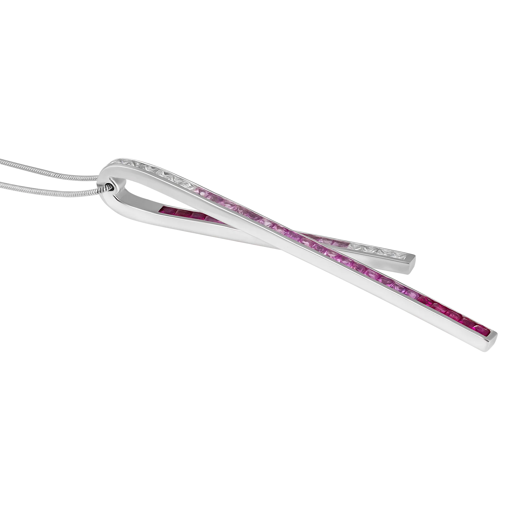 Stefan Hafner 18K White Gold Diamond & Sapphire Pendant Necklace