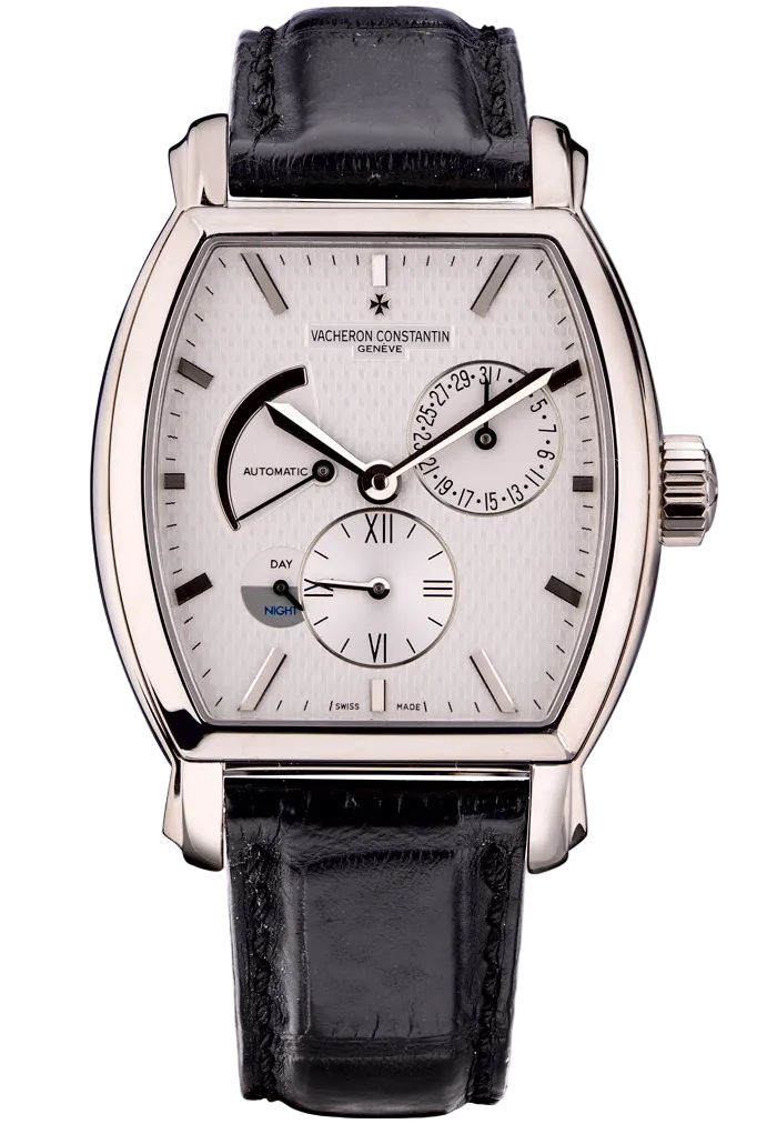Vacheron Constantin Malte Tonneau Dual Time 18K White Gold Men's Watch