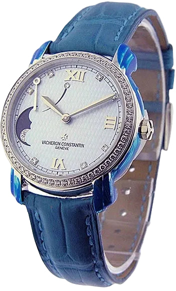Vacheron Constantin Malte Moon Phase & Power Reserve 18K White Gold Diamond-Set Ladies’ Watch