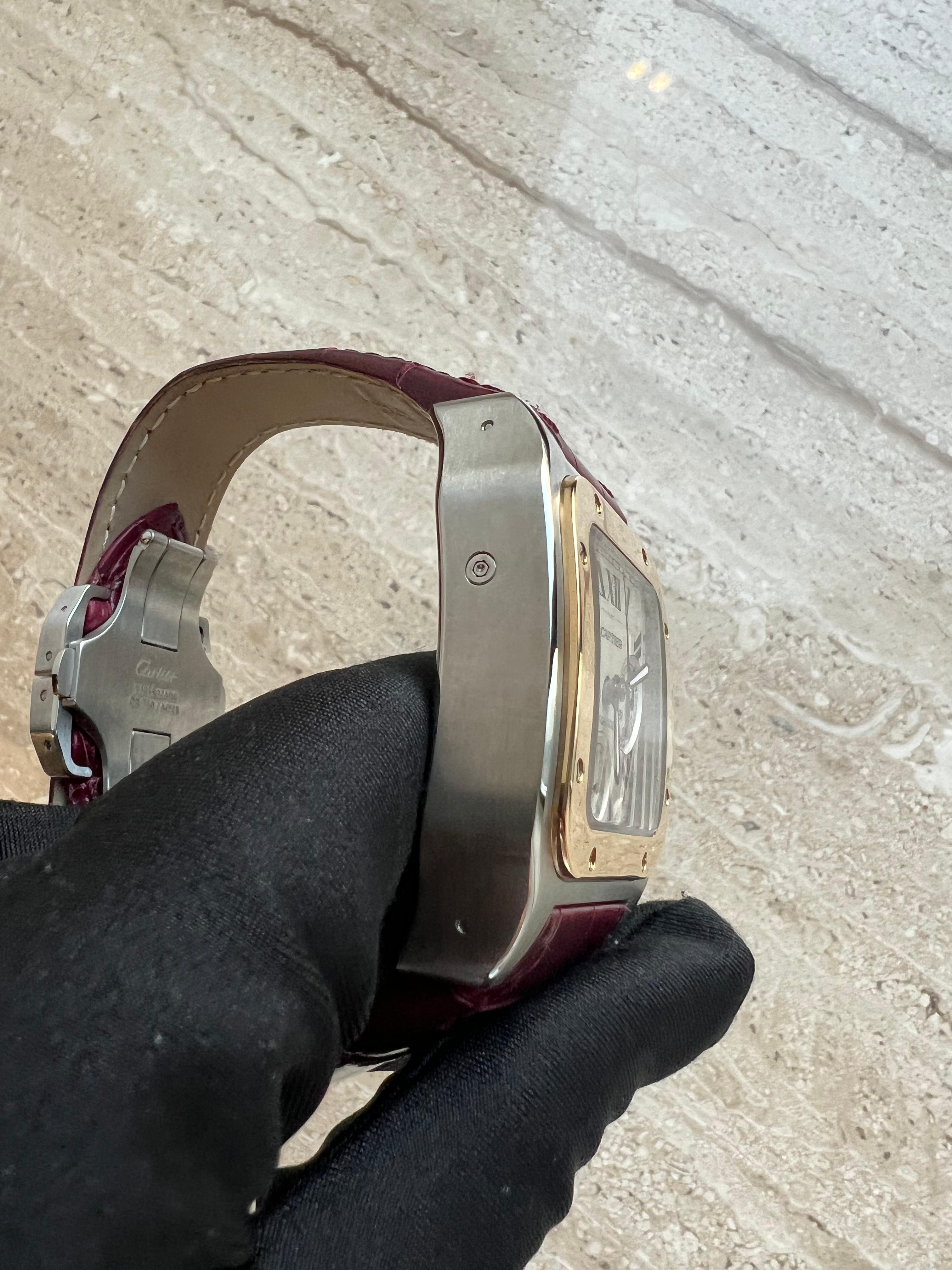 Cartier Santos Chronograph Stainless Steel & 18K Yellow Gold Men's Watch