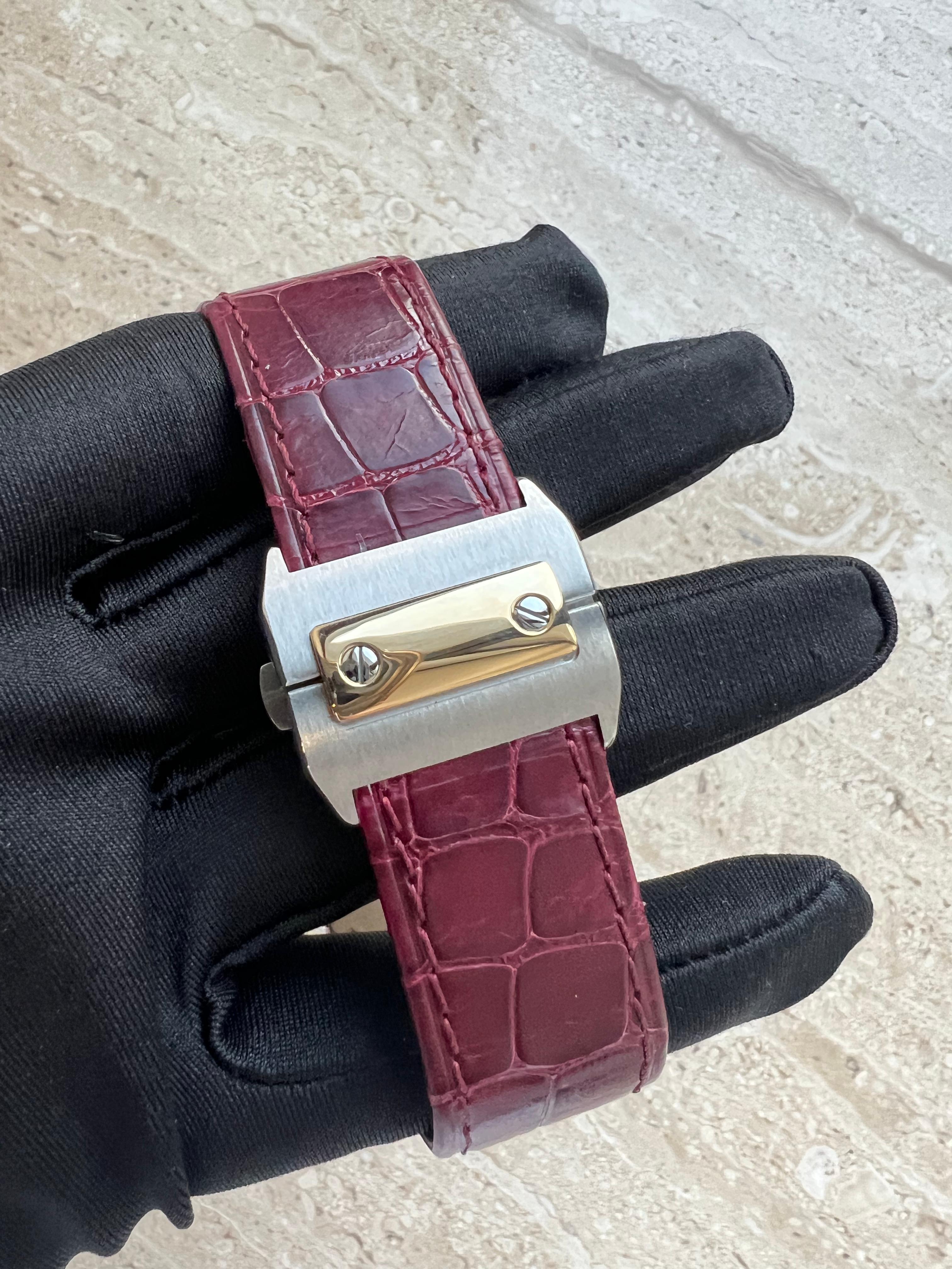 Cartier Santos Chronograph Stainless Steel & 18K Yellow Gold Men's Watch