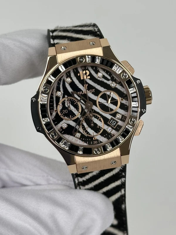 Hublot Big Bang Zebra 41 mm 18K Rose Gold & Diamonds Unisex Watch