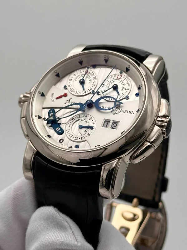 Ulysse Nardin Sonata Cathedral Dual Time 18K White Gold Men's Watch
