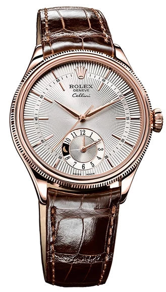 Rolex Cellini Dual Time 18K Rose Gold Men's Watch 50525