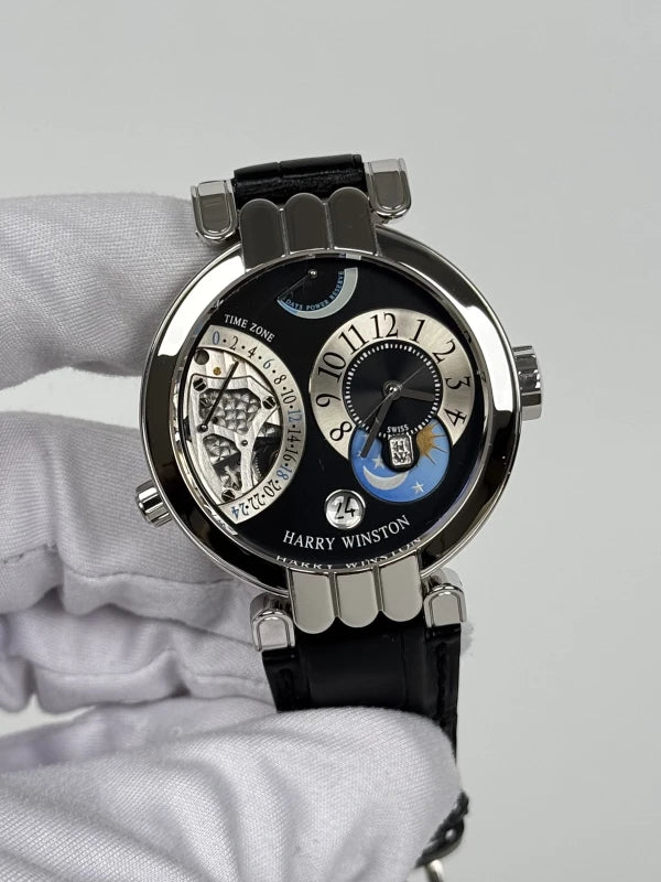 Harry Winston Premier Excenter Time Zone Platinum Men's Watch