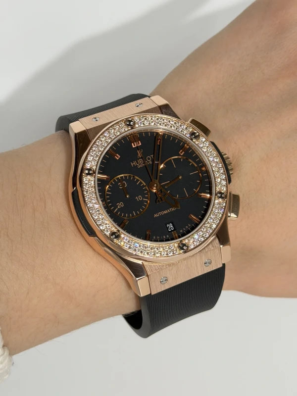 Hublot Classic Fusion Chronograph 45 mm 18K Rose Gold & Diamonds Unisex Watch