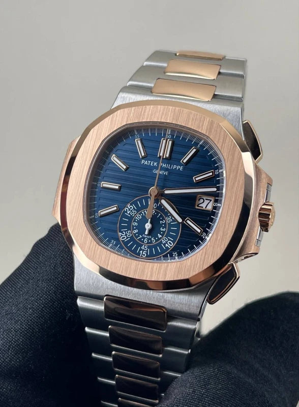 Patek Philippe Nautilus Chronograph 18K Rose Gold & Stainless steel Men's Watch