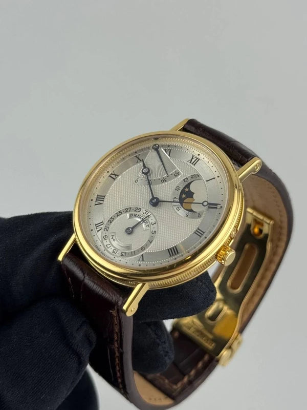 Breguet Classique Power Reserve Moon Phase 18K Yellow Gold Men's Watch