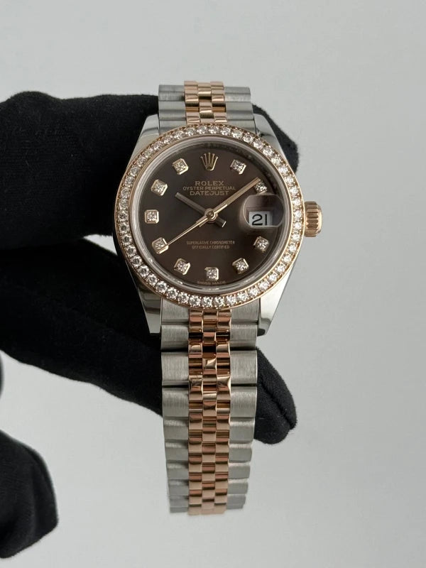 Rolex Datejust 28 Stainless Steel & 18k Everose Gold Ladies Watch