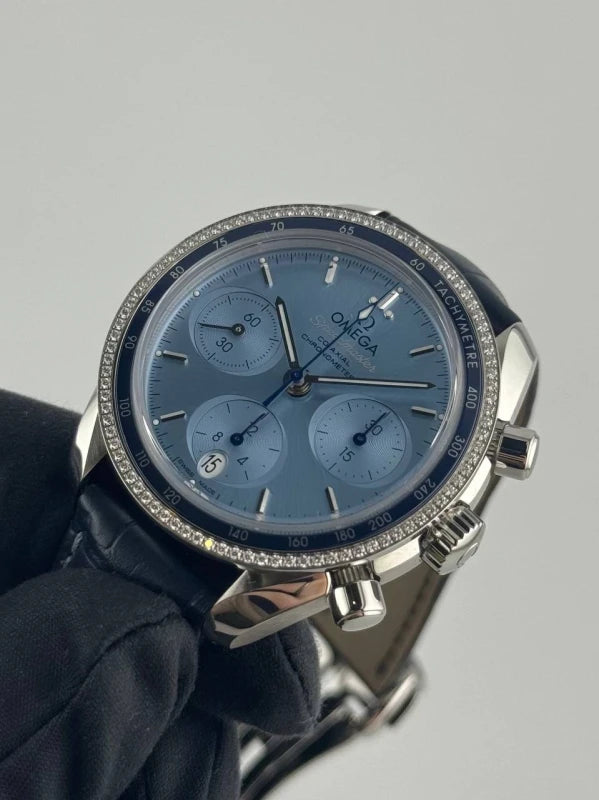 Omega Speedmaster 38 Co-Axial Chronograph Stainless Steel & Diamonds Lady's Watch