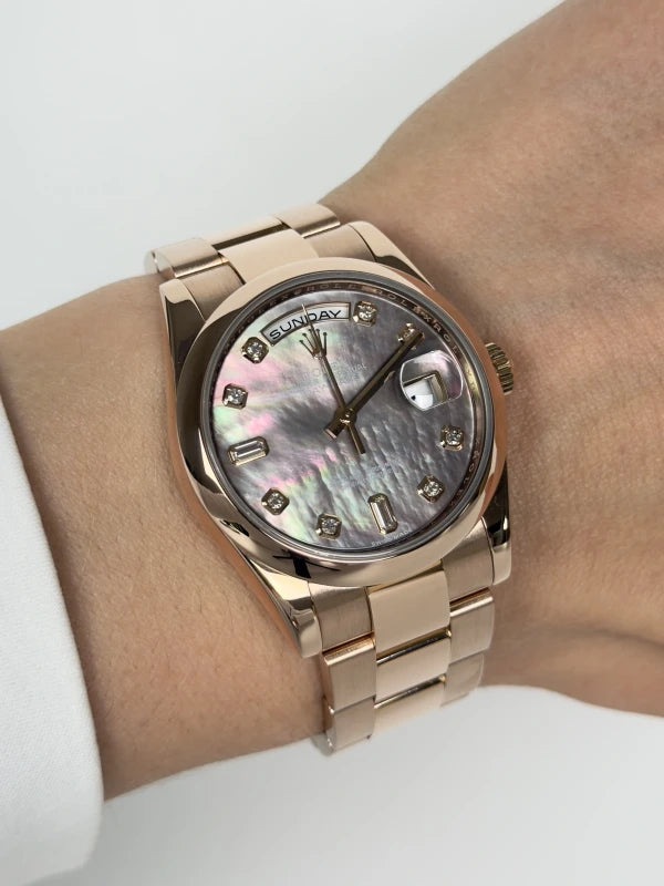 Rolex Day-Date 18k Everose Gold Unisex Watch